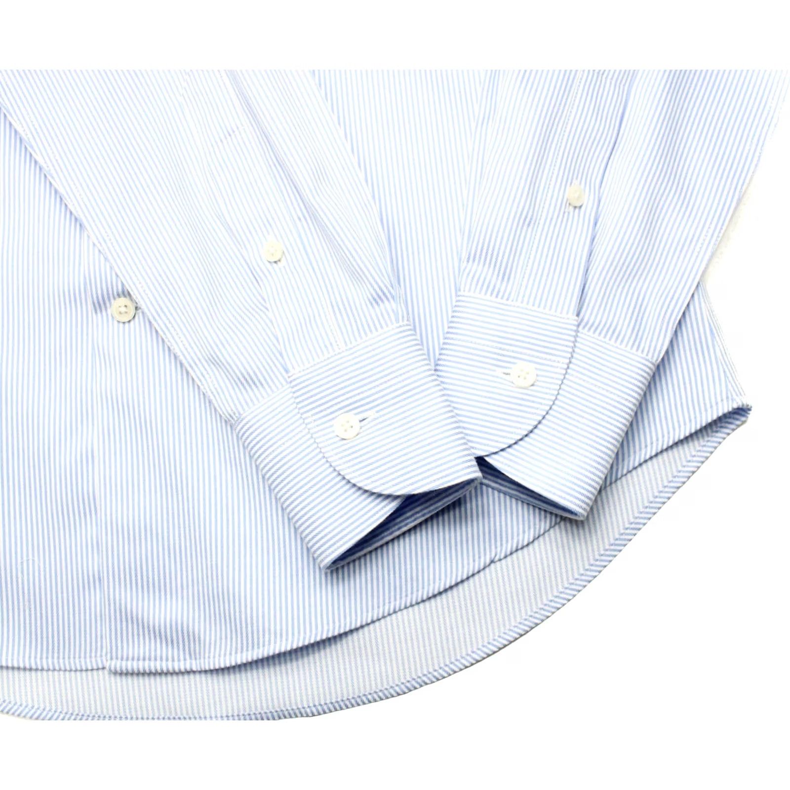 Suitsupply Suitsupply Traveller Extra Slim Fit Shirt Men's Button Up 37 / 14 1/2 Blue Pinstripe Cotton All Seasons Size US M / EU 48-50 / 2 - 5 Thumbnail