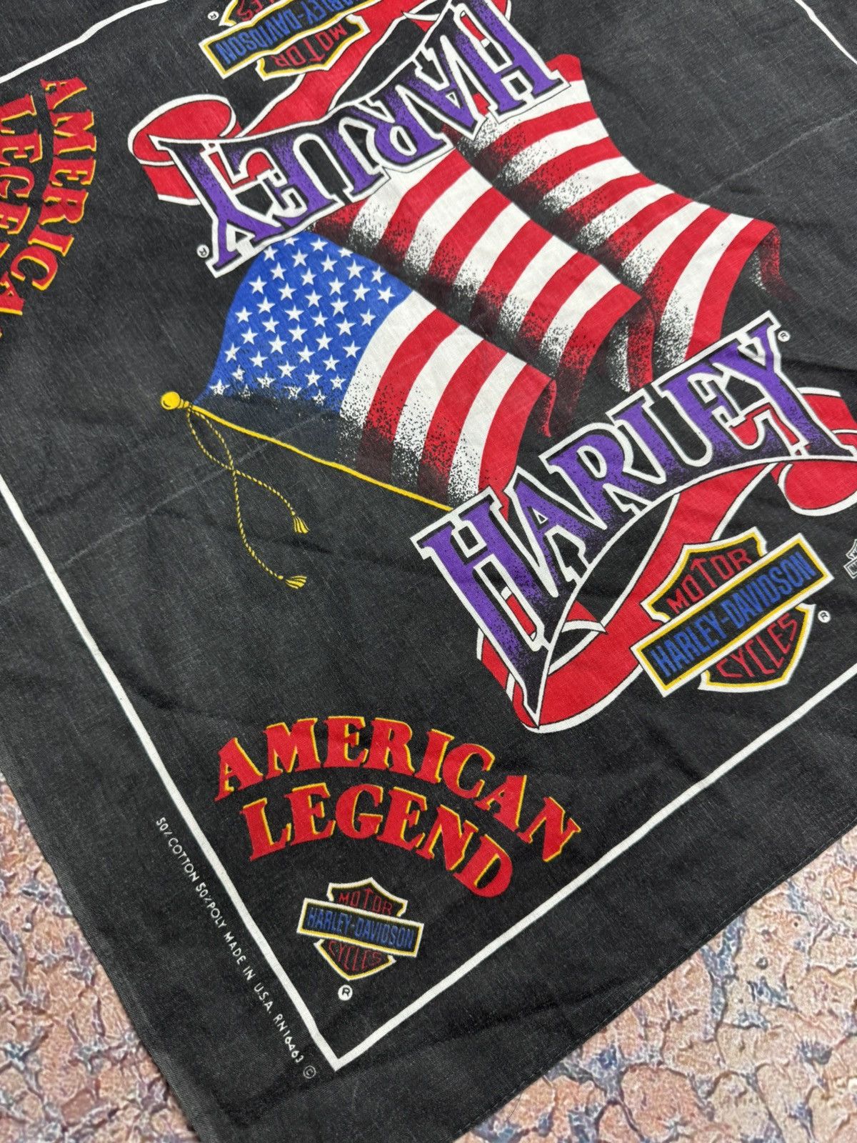 Harley Davidson Harley Davidson 90s vintage made in USA bandana scarf Size ONE SIZE - 3 Thumbnail