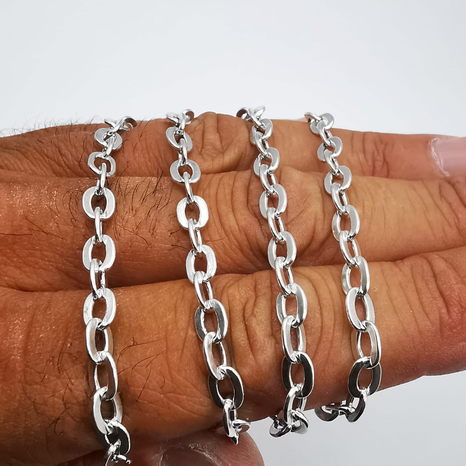 Sterling Silver Vintage Jewelry Chain, 925 Sterling Silver, Signed 22,13g Size ONE SIZE - 4 Thumbnail