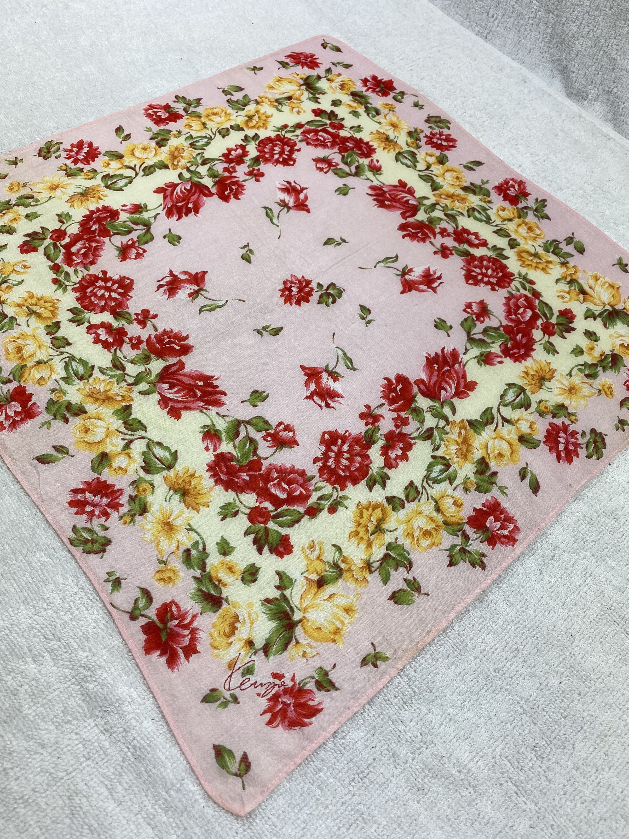 Kenzo × Vintage Kenzo Floral Handkerchief / Bandana / Neckerchief Size ONE SIZE - 4 Thumbnail