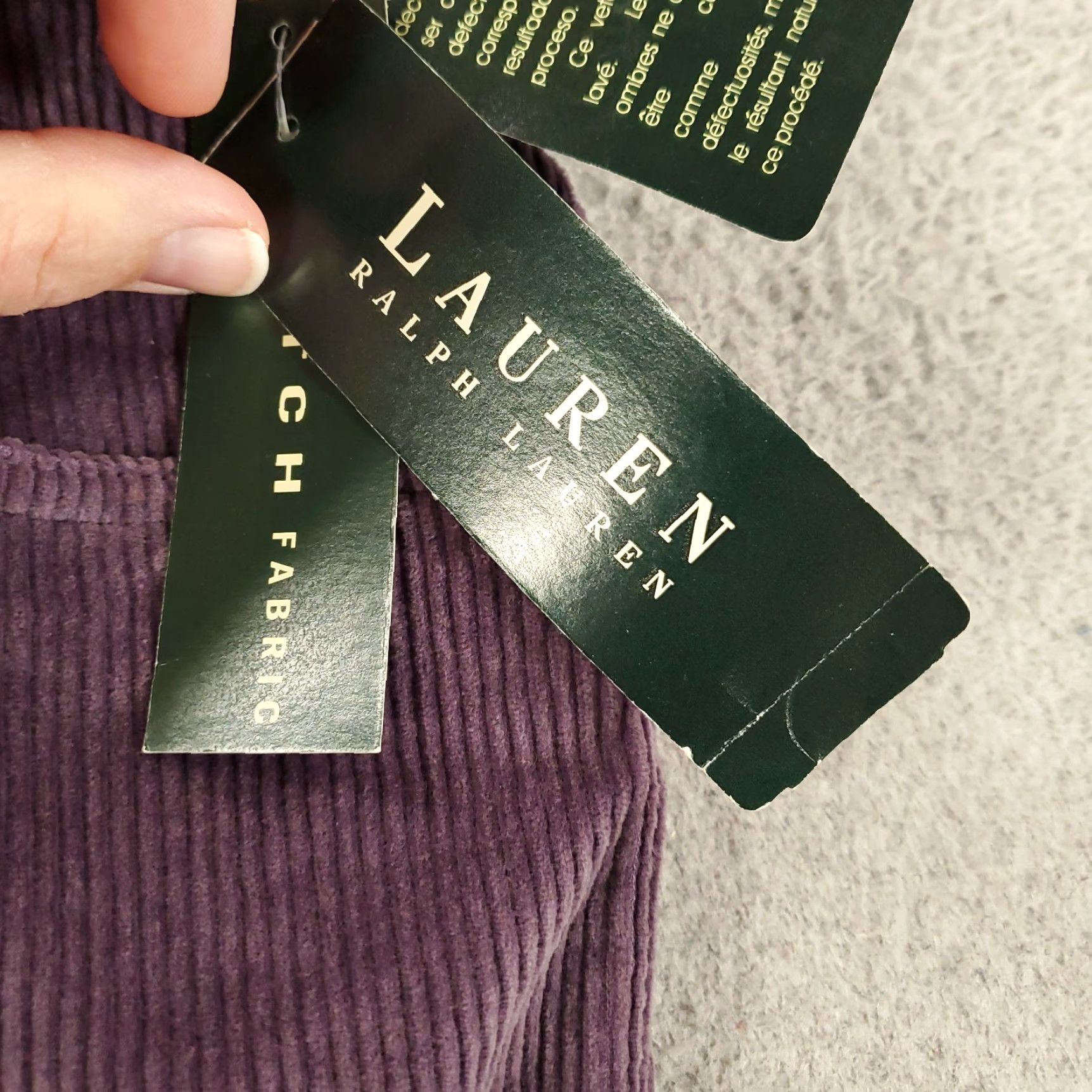 Ralph Lauren VINTAGE? New Ralph Lauren Corduroy Pants Womens 6 Purple Classic Straight NWT LRL Size 28" / US 6 / IT 42 - 7 Thumbnail
