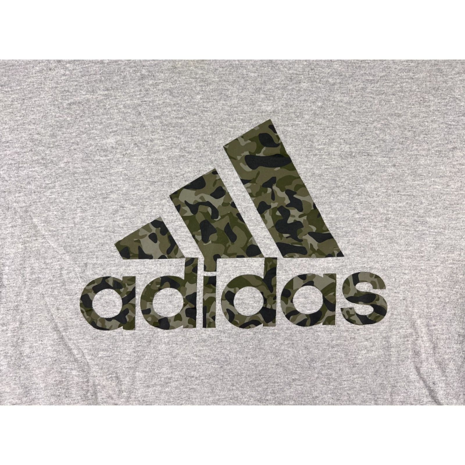 Adidas Adidas Shirt Mens XL Gray Camo Logo Short Sleeve Crew Neck Sports T-Shirt Men’s Slim Fit, 100% Cotton, Jersey, Logo, All Seasons Size US XL / EU 56 / 4 - 3 Thumbnail