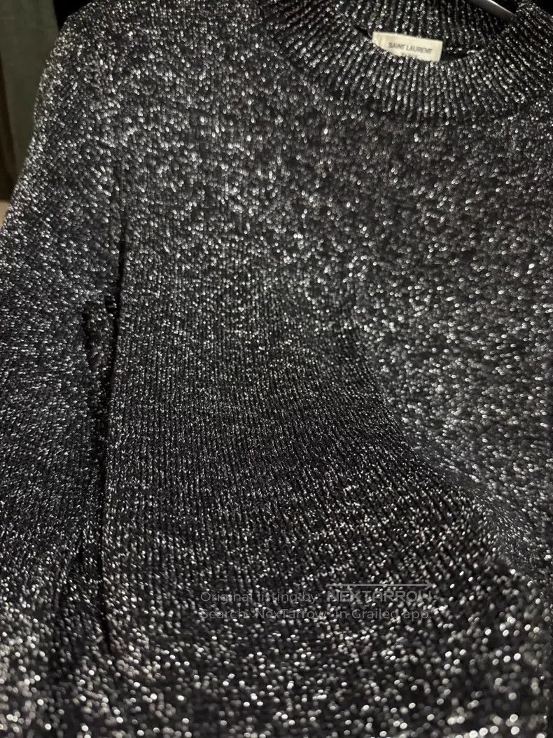 Saint Laurent Paris Saint Laurent Paris Silver Knit Top Size US M / EU 48-50 / 2 - 4 Thumbnail