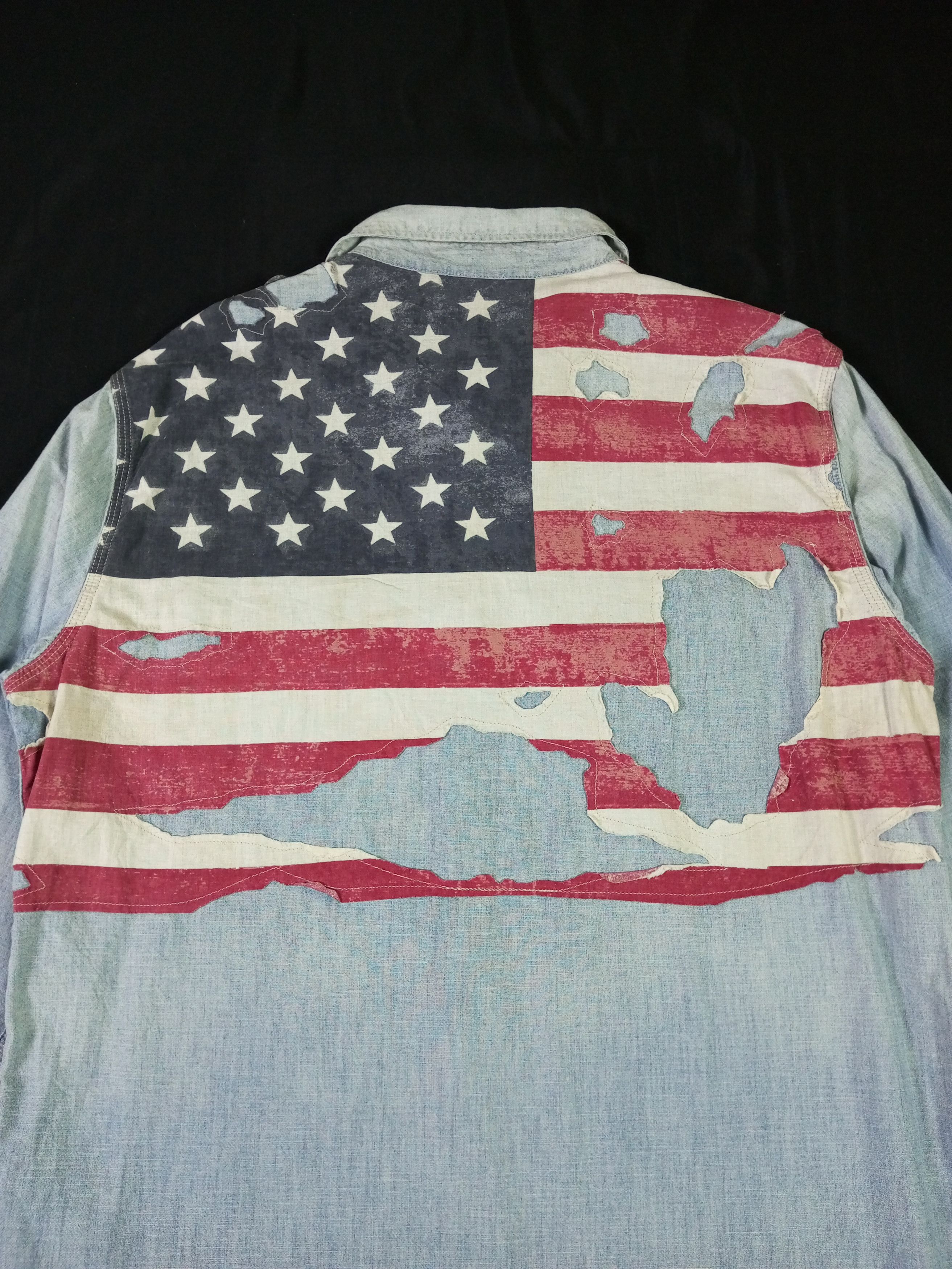 Denim & Supply Ralph Lauren Vintage Distressed Denim & Supply Patchwork American Flag Size US M / EU 48-50 / 2 - 19 Thumbnail