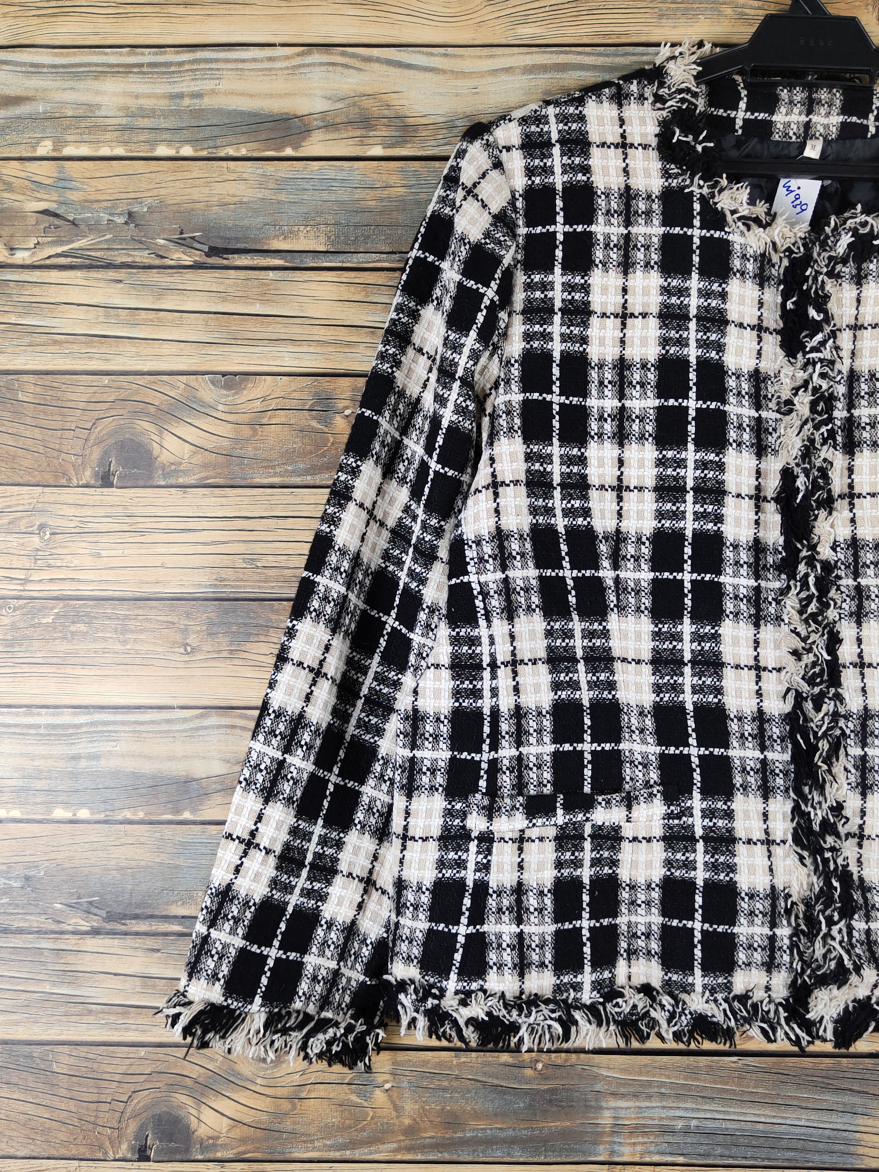 Homespun Knitwear × Japanese Brand × Vintage Japanese Brand Black Ivory Knitwear cardigan jacket #W1939 Size L / US 10 / IT 46 - 3 Thumbnail