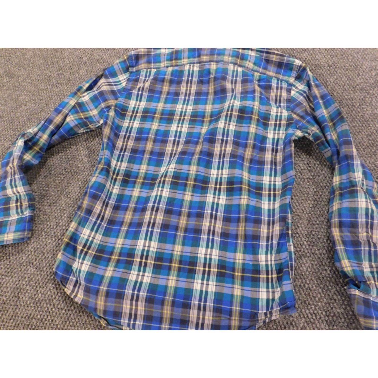 American Eagle Outfitters American Eagle Mens Shirt Small Blue plaid button up athletic fit Size US S / EU 44-46 / 1 - 7 Thumbnail
