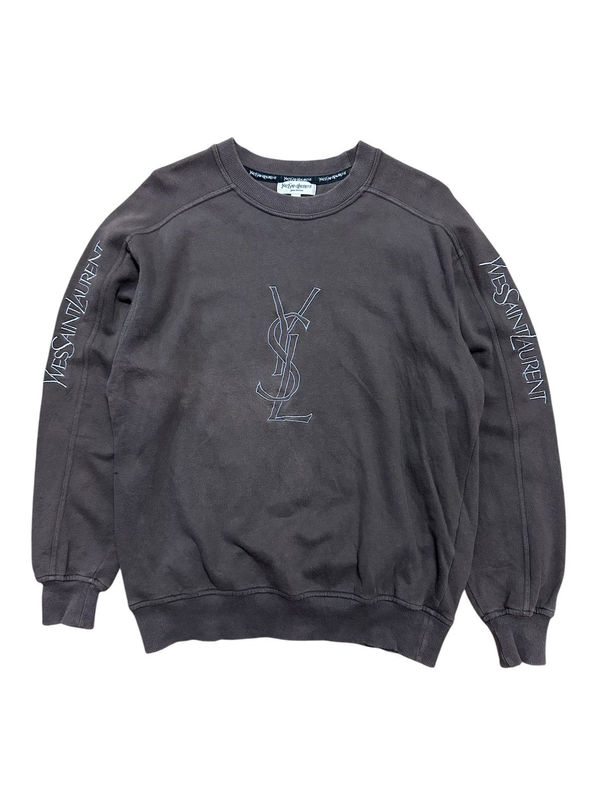 Yves Saint Laurent Vintage 90s YSL Big Logo Archive Sweatshirts Size US M / EU 48-50 / 2 - 1 Thumbnail