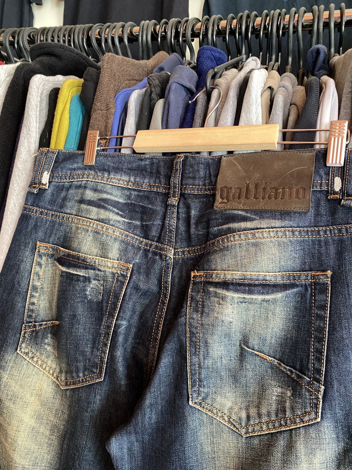 John Galliano VINTAGE GALLIANO AVANT GARDE DENIM JEANS Size US 29 - 6 Thumbnail