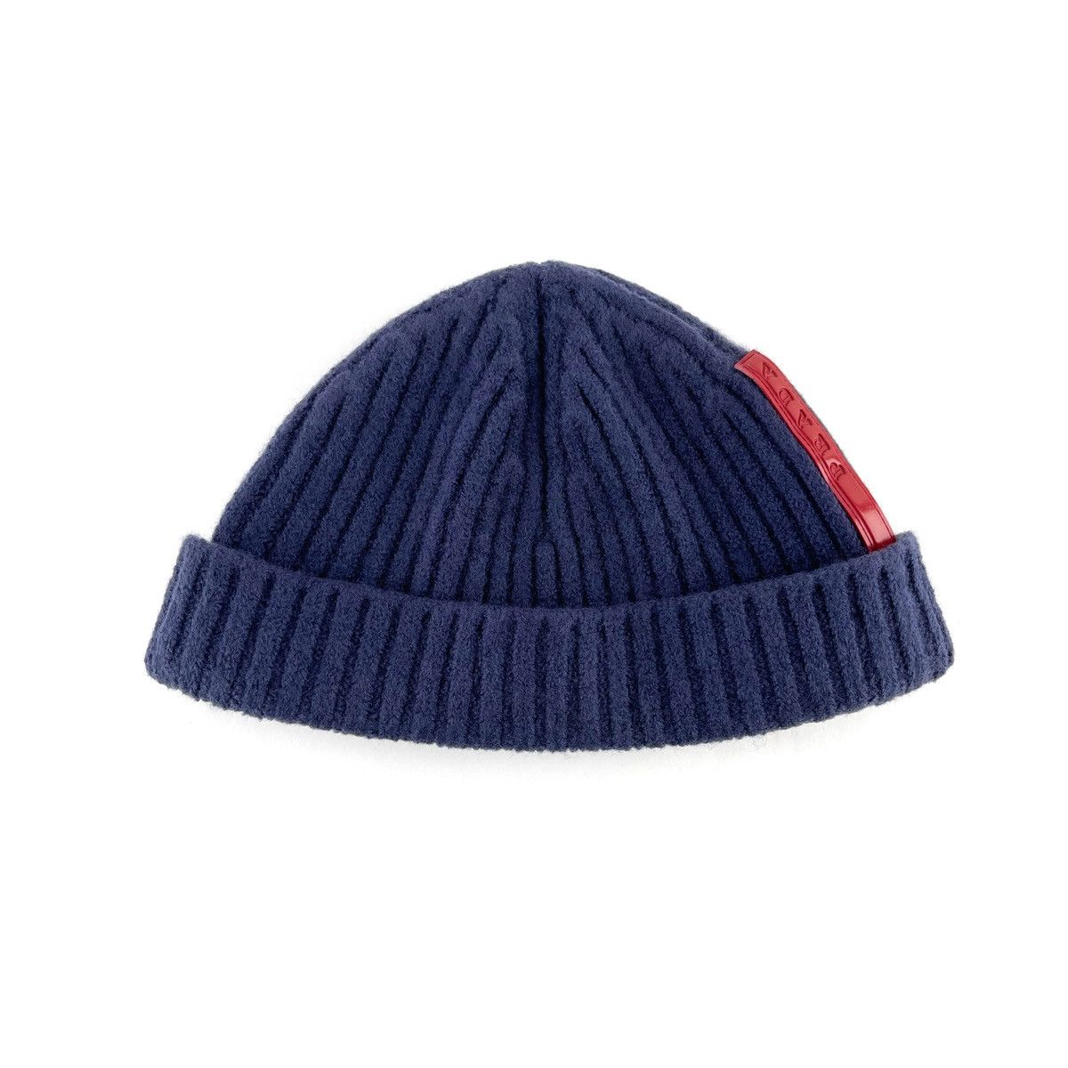 Pre-owned Prada X Vintage Prada Linea Rossa Logo Vintage Sport Wool Knit Beanie Hat In Blue