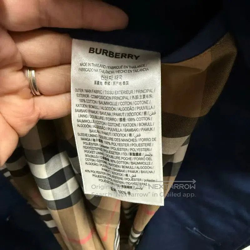 Burberry Burberry Blue Cotton Check Men’s Trench Coat. Size US L / EU 52-54 / 3 - 5 Thumbnail
