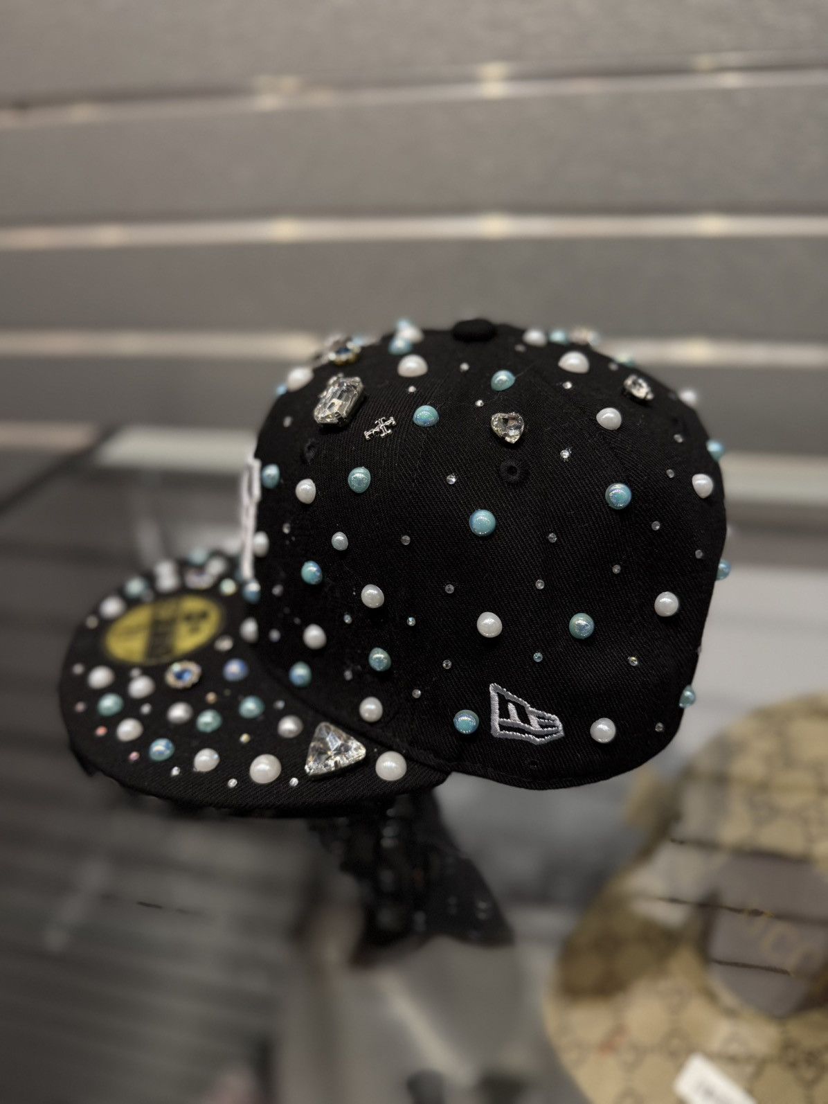 Other PAPE Fitted Hat Stone Crystal Brand New 7 3/8 Size ONE SIZE - 6 Thumbnail