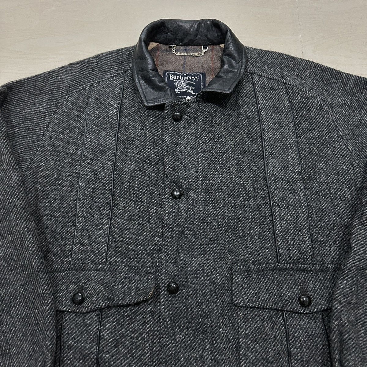 Burberry Vintage 90s Burberrys Wool Tweed Jacket Size US M / EU 48-50 / 2 - 4 Thumbnail