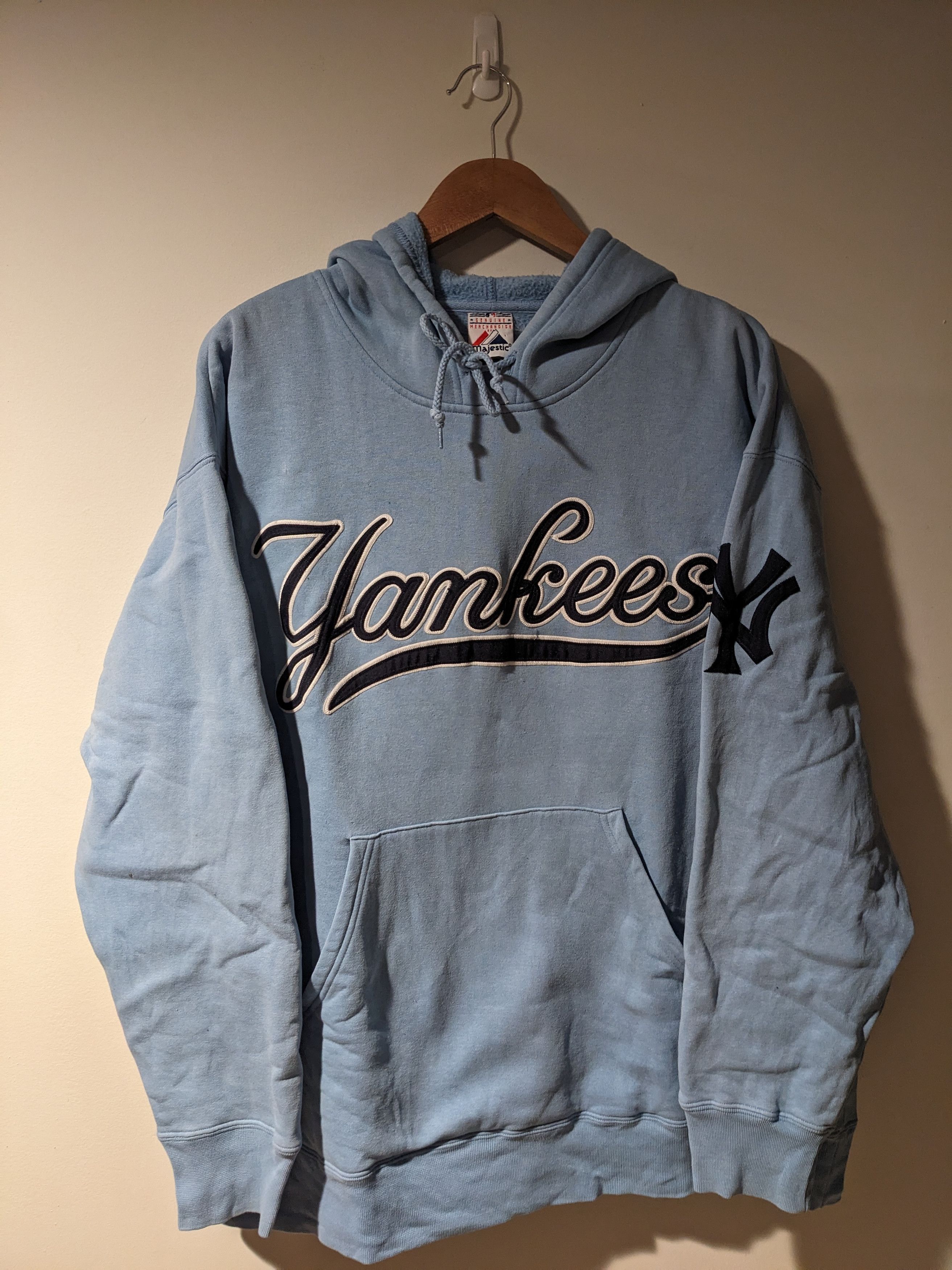 Majestic × Vintage Vintage 90s New York Yankees MLB Baseball Logo Large Hoodie Size US L / EU 52-54 / 3 - 1 Thumbnail