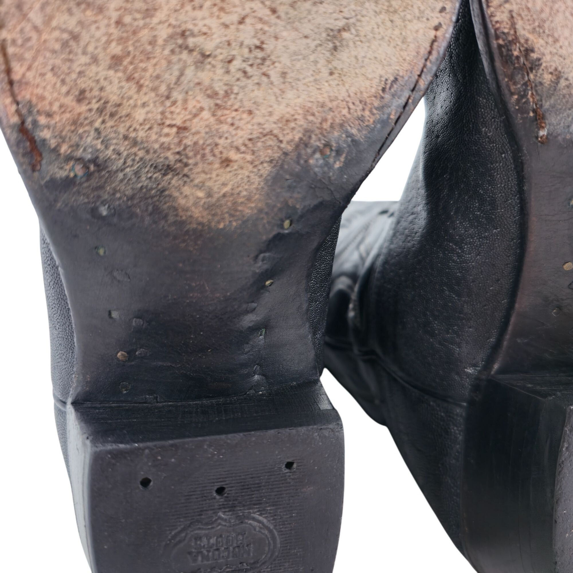 Nocona Vintage Nocona Exotic Elephant Print Men 9.5D Black Leather Size US 9.5 / EU 42-43 - 13 Thumbnail