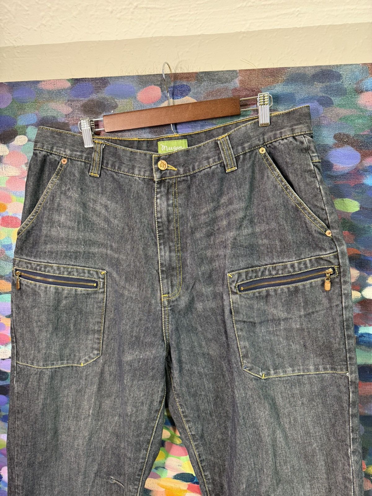 Vintage Meezan Mens Dark Wash Denim Carpenter Jeans Pockets Size 38 Size US 38 / EU 54 - 2 Thumbnail