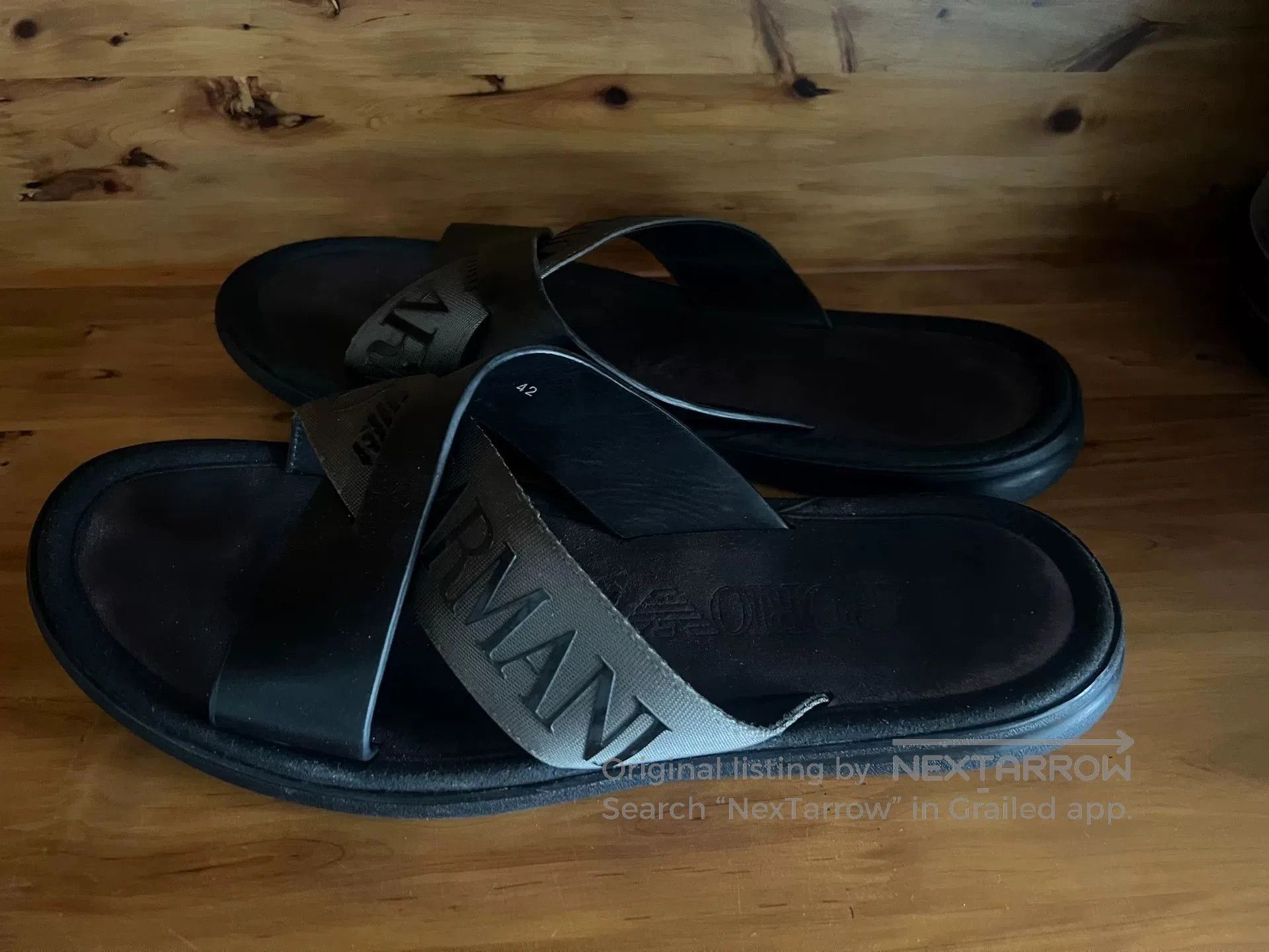 Emporio Armani Emporio Armani Leather Slippers. Size US 9 / EU 42 - 2 Thumbnail