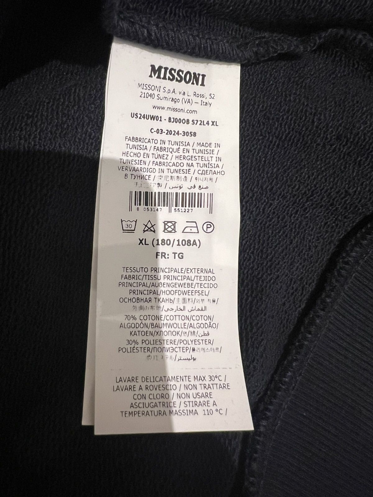 Missoni Missoni Men's Zig Zag Pattern Zip Hoodie Navy Blue X-Large Size US XL / EU 56 / 4 - 12 Thumbnail
