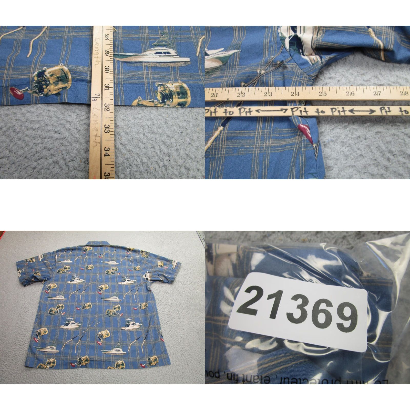 Vintage VINTAGE? No, it's not vintage. AFTCO Bluewater Shirt Mens XL Blue Graphic Print Short Sleeve Camp/Hawaiian Button-Up with Pockets Size US XL / EU 56 / 4 - 8 Thumbnail