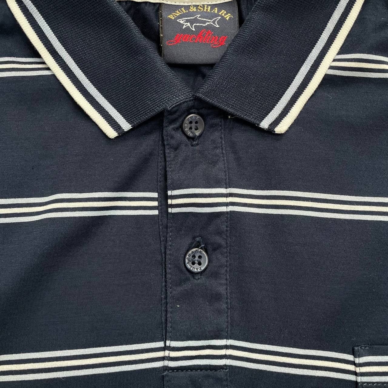 Paul & Shark Paul & Shark Striped Pocket Polo Shirt Blue/ White Size M Size US M / EU 48-50 / 2 - 12 Thumbnail