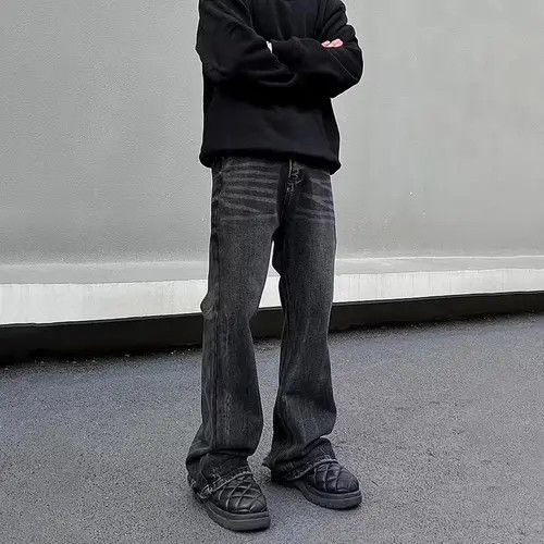 Japanese Brand × Jean Street Loose Straight Flare Black Jeans Size US 30 / EU 46 - 3 Thumbnail