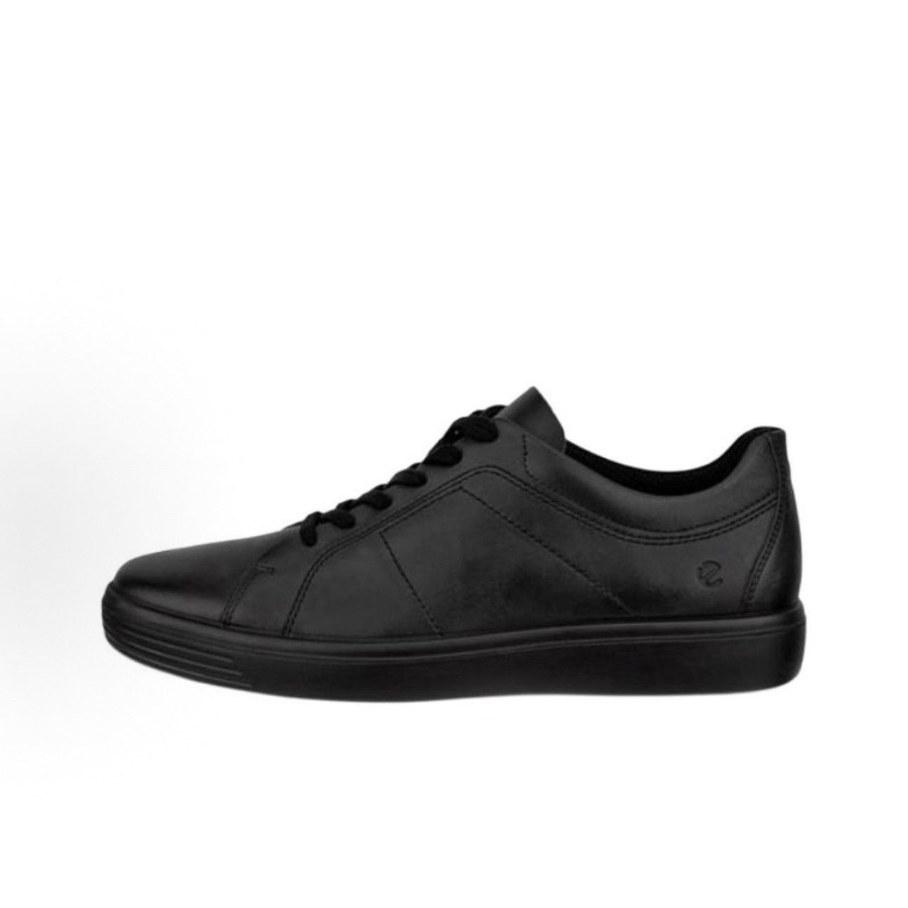 Ecco ECCO MEN'S 48 BLACK CLASSIC SNEAKER GENUINE LEATHER LOW TOP Size US 15 / EU 48 - 2 Thumbnail