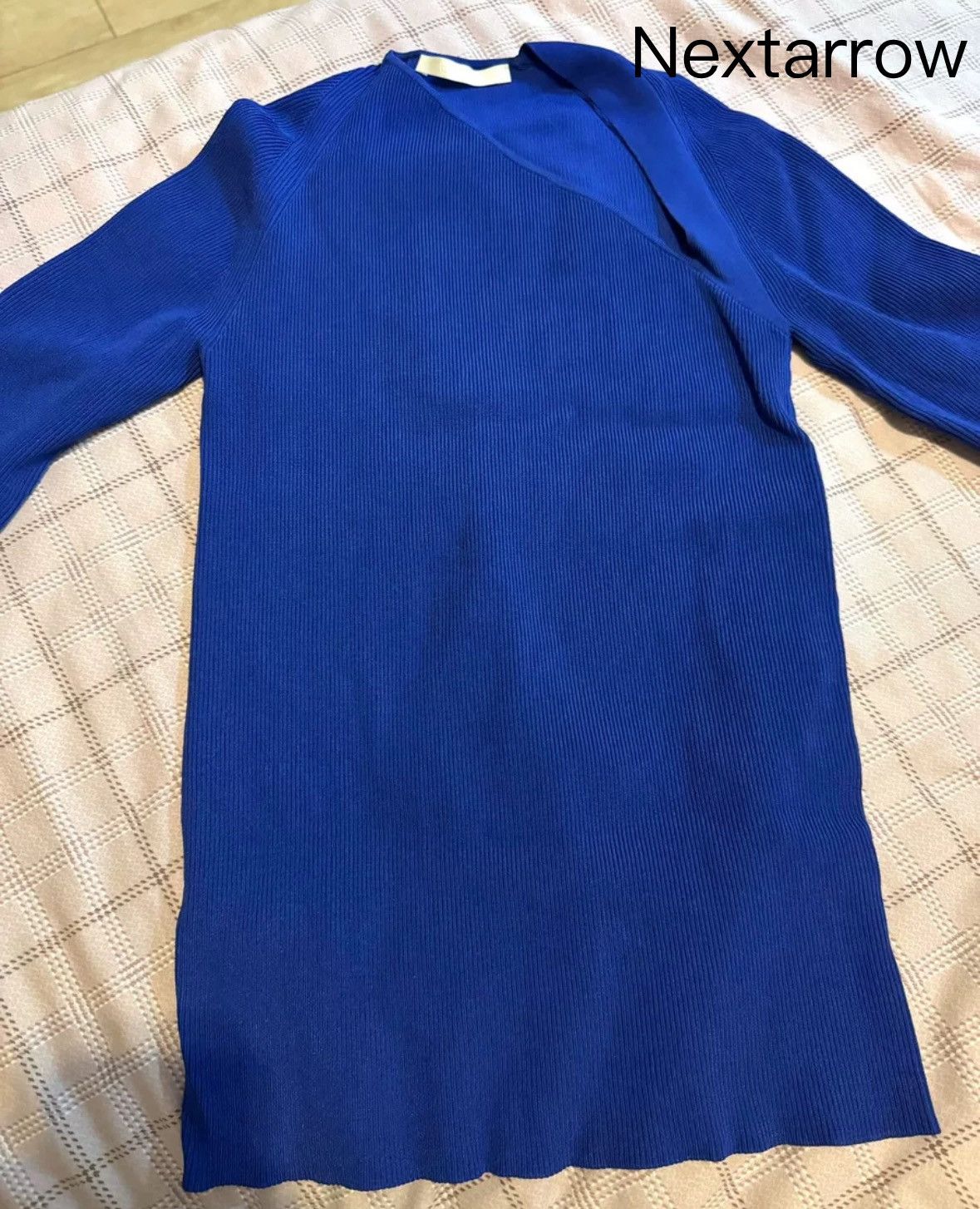 Helmut Lang Klein Blue Cross Shoulder Knitted Shirt
