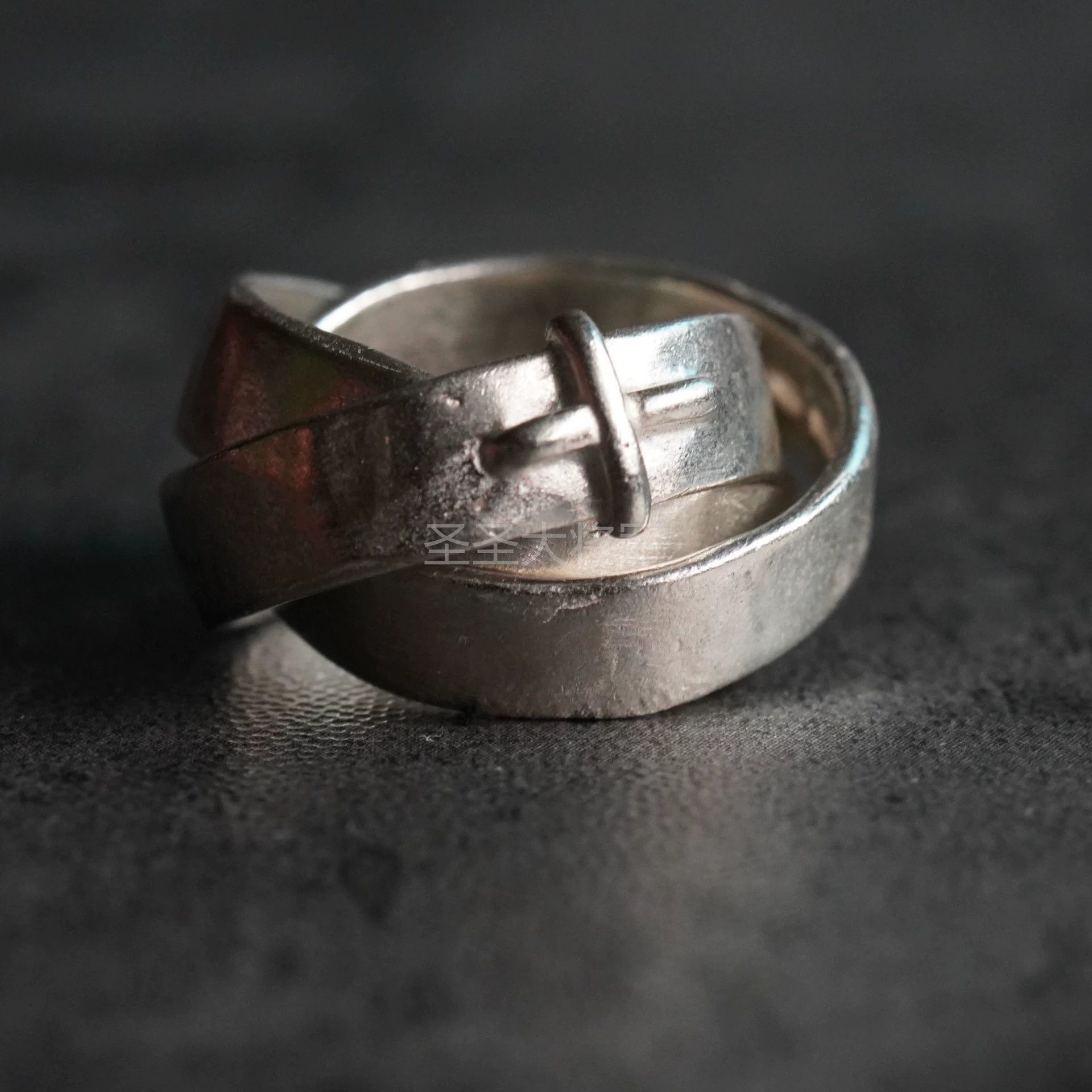 Ma+ M.A+ Maurizio Amadei distressed cross triple ring S-12 Size ONE SIZE - 1 Thumbnail