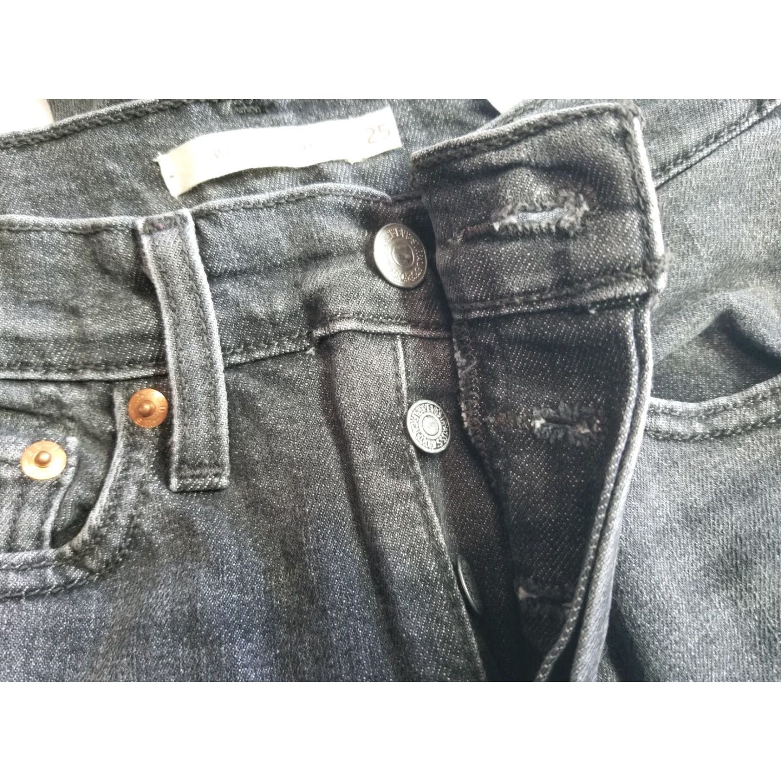 Levi's Levi's Wedgie Skinny Jeans Womens Size 25 Black High Rise Button Fly Denim 90s N/A Size 42" / US 20 - 7 Thumbnail