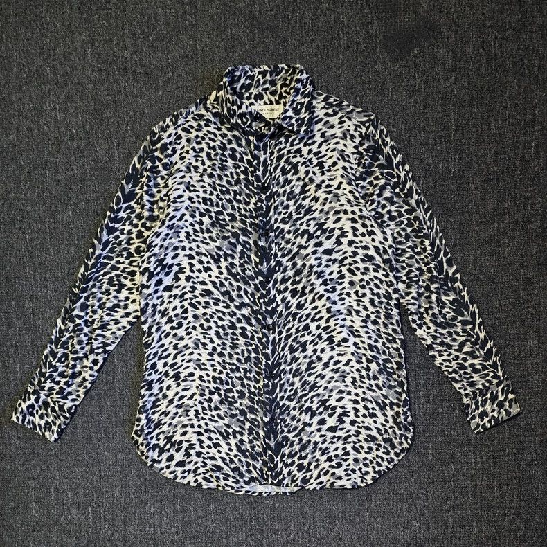 Saint Laurent Paris Saint Laurent Leopard Print Button-Up Shirt-yf Size US M / EU 48-50 / 2 - 1 Thumbnail