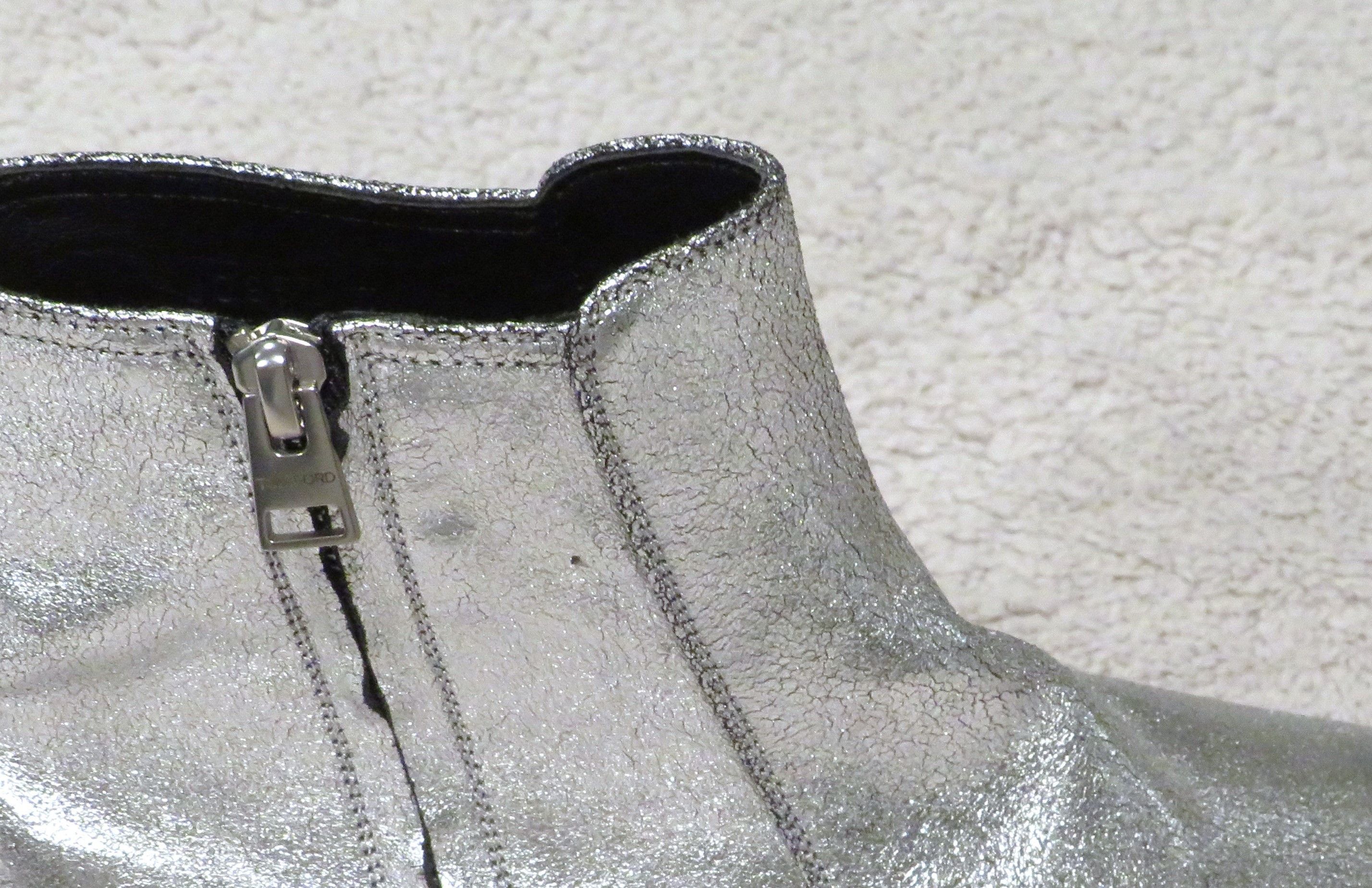 Tom Ford Edgar Silver Metallic Leather Side Zip Ankle Boots 9 T Size US 9 / EU 42 - 6 Thumbnail
