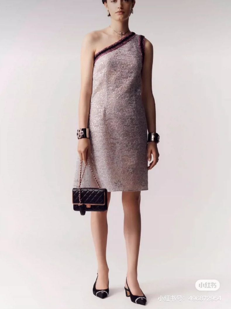Chanel Chanel Slope-shoulder tweed lace dress Size XS / US 0-2 / IT 36-38 - 9 Thumbnail