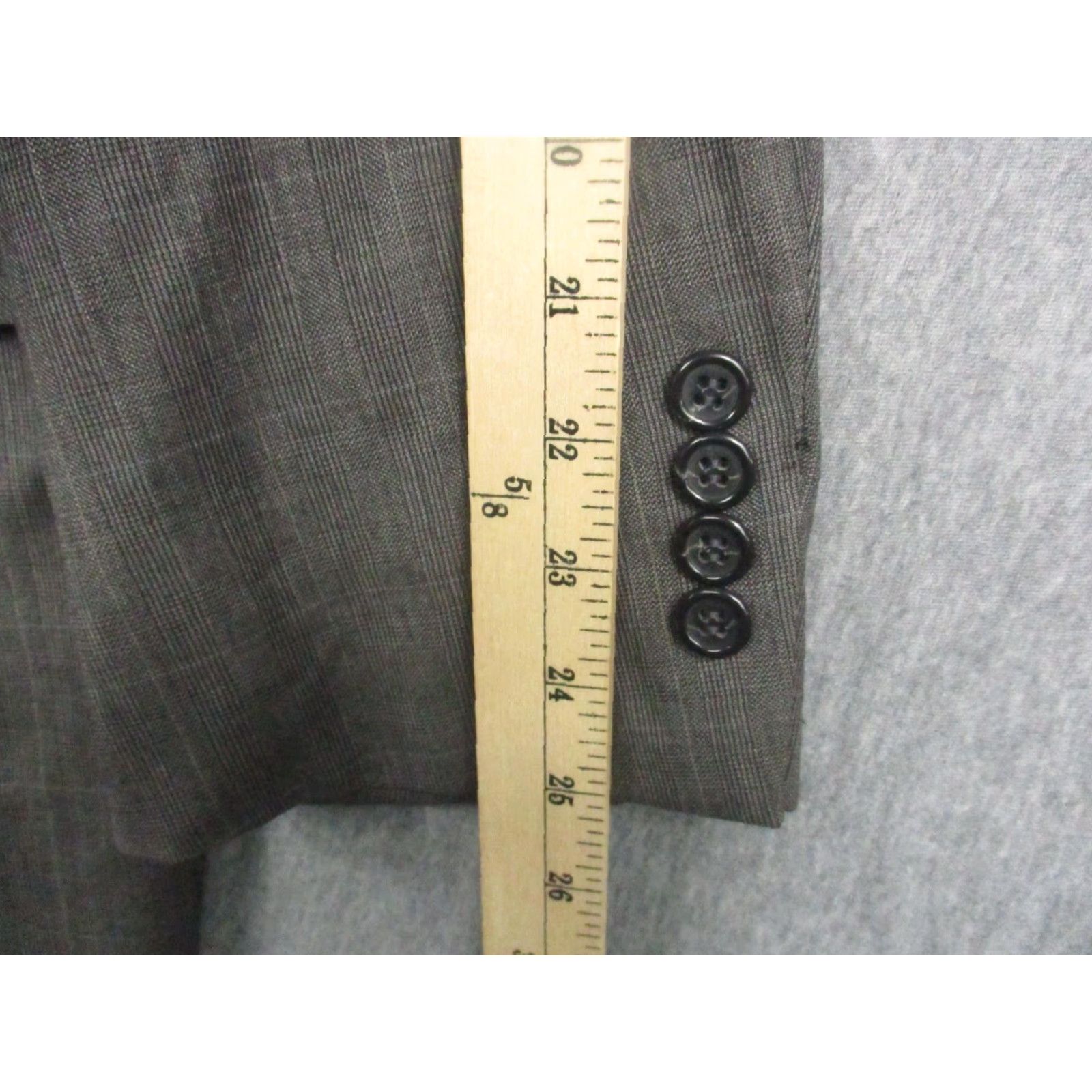 Brooks Brothers VINTAGE Brooks Brothers Sport Coat Two-Button Wool Gray Plaid 43R Men’s Regular Brown Notch Lapel Size 46R - 5 Thumbnail