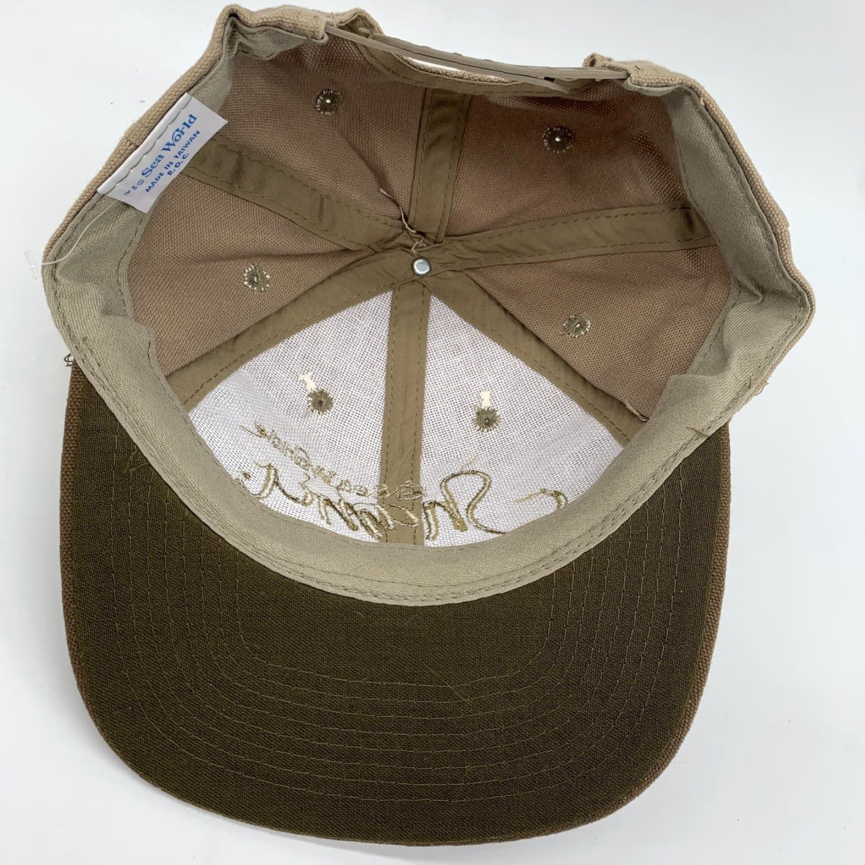 Vintage VINTAGE Sea World Shamu Hat Cap Snap Back Mens Brown Canvas One Size 90s Size ONE SIZE - 4 Thumbnail
