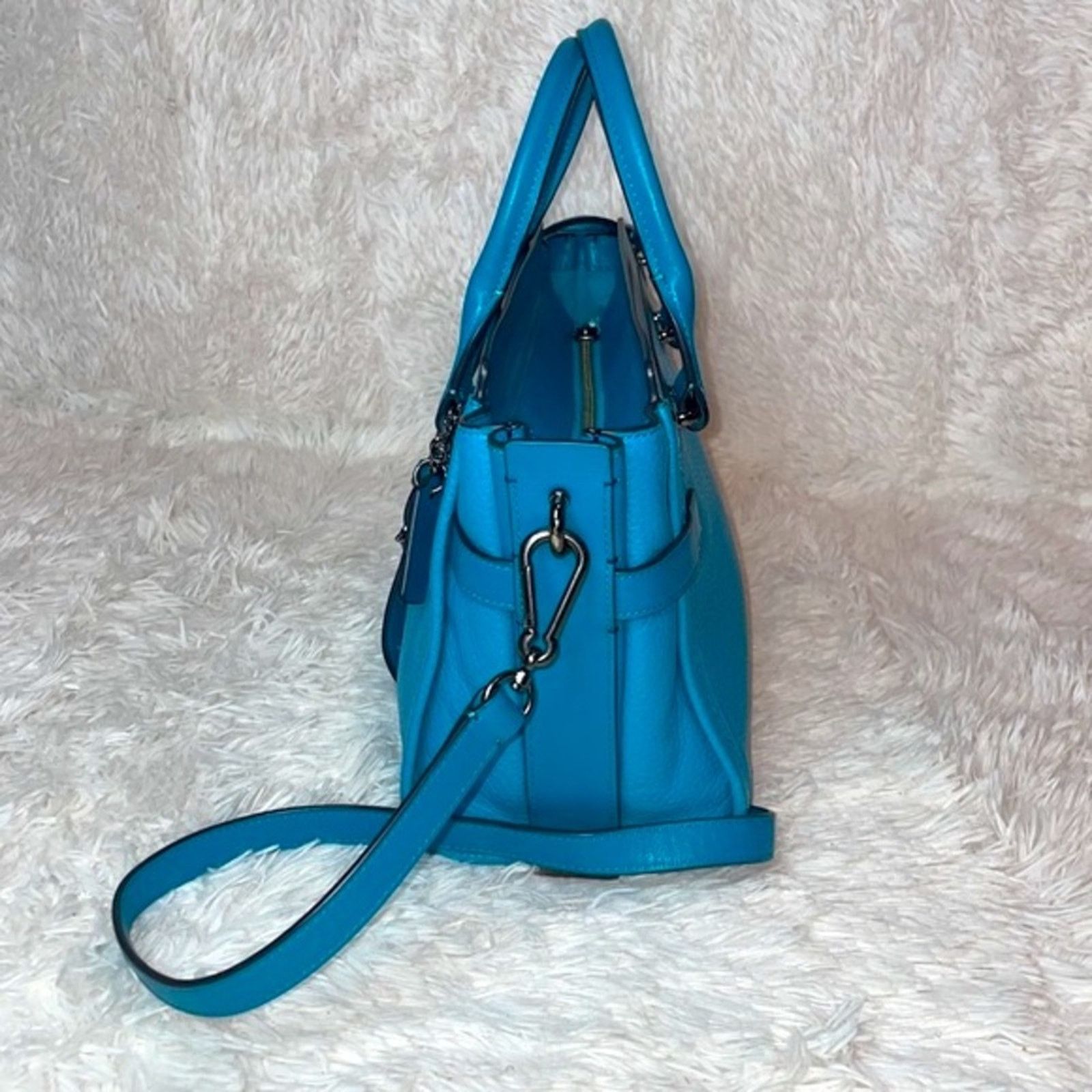Coach Coach Swagger 27 Satchel Crossbody + Wallet Set Turquoise Size ONE SIZE - 4 Thumbnail