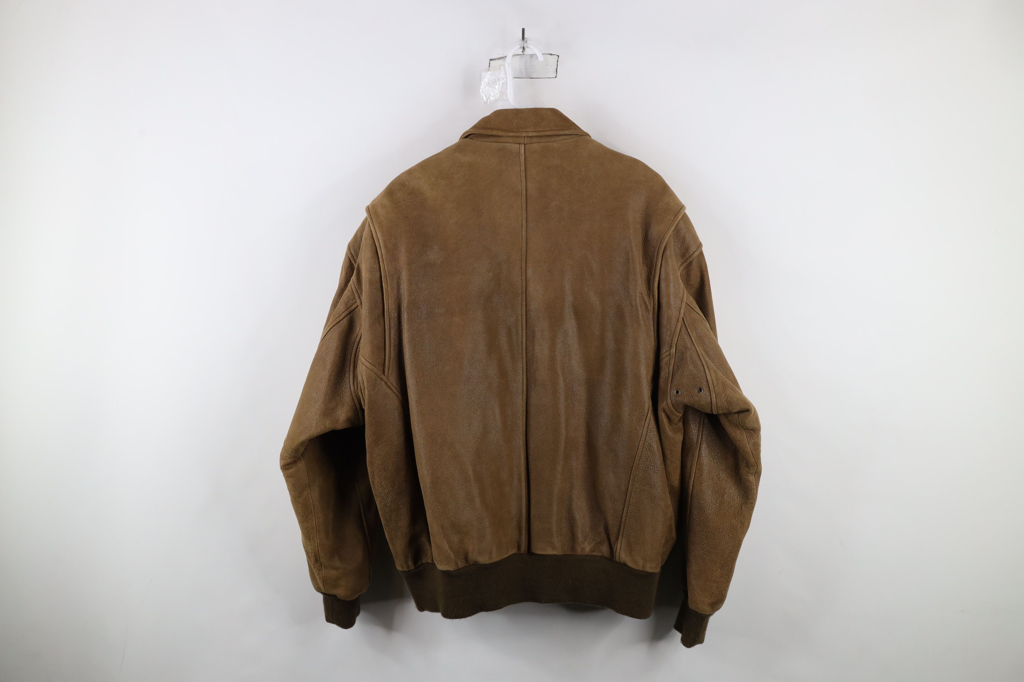 Vintage Vintage 90s Streetwear Heavy Suede Leather Bomber Jacket Size US L / EU 52-54 / 3 - 13 Thumbnail