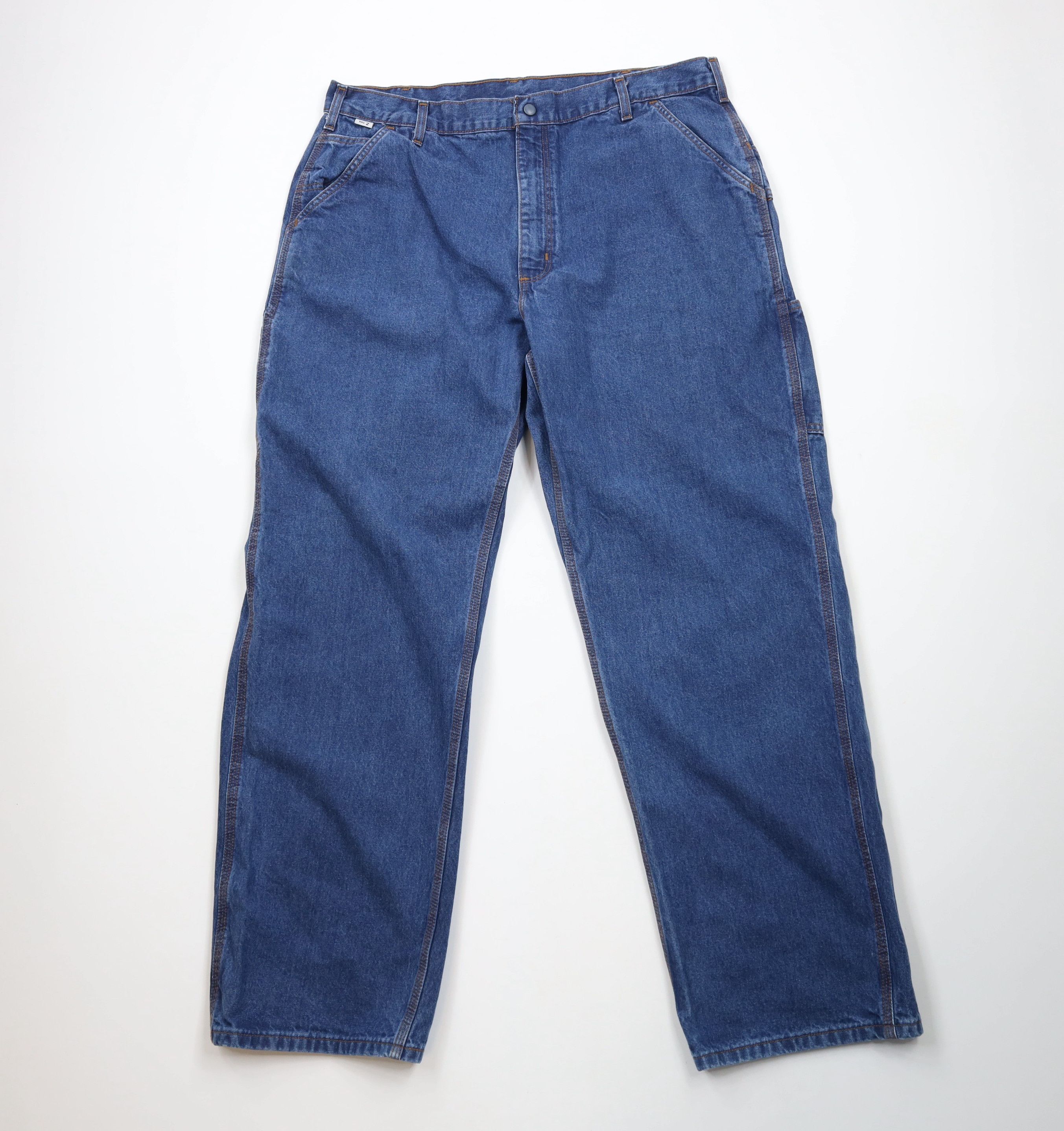 Carhartt × Vintage Vintage Y2K Carhartt FR Wide Leg Dungaree Jeans Blue Size US 38 / EU 54 - 1 Thumbnail