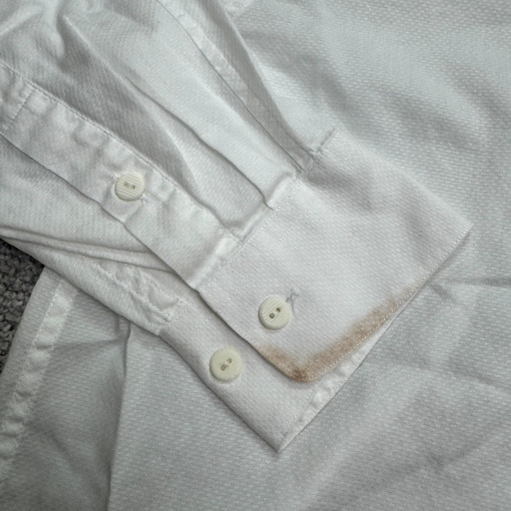 Prince Jhane Barnes 90s Dress Shirt Mens Medium White 100% Cotton Casual Work Size 40R - 5 Thumbnail