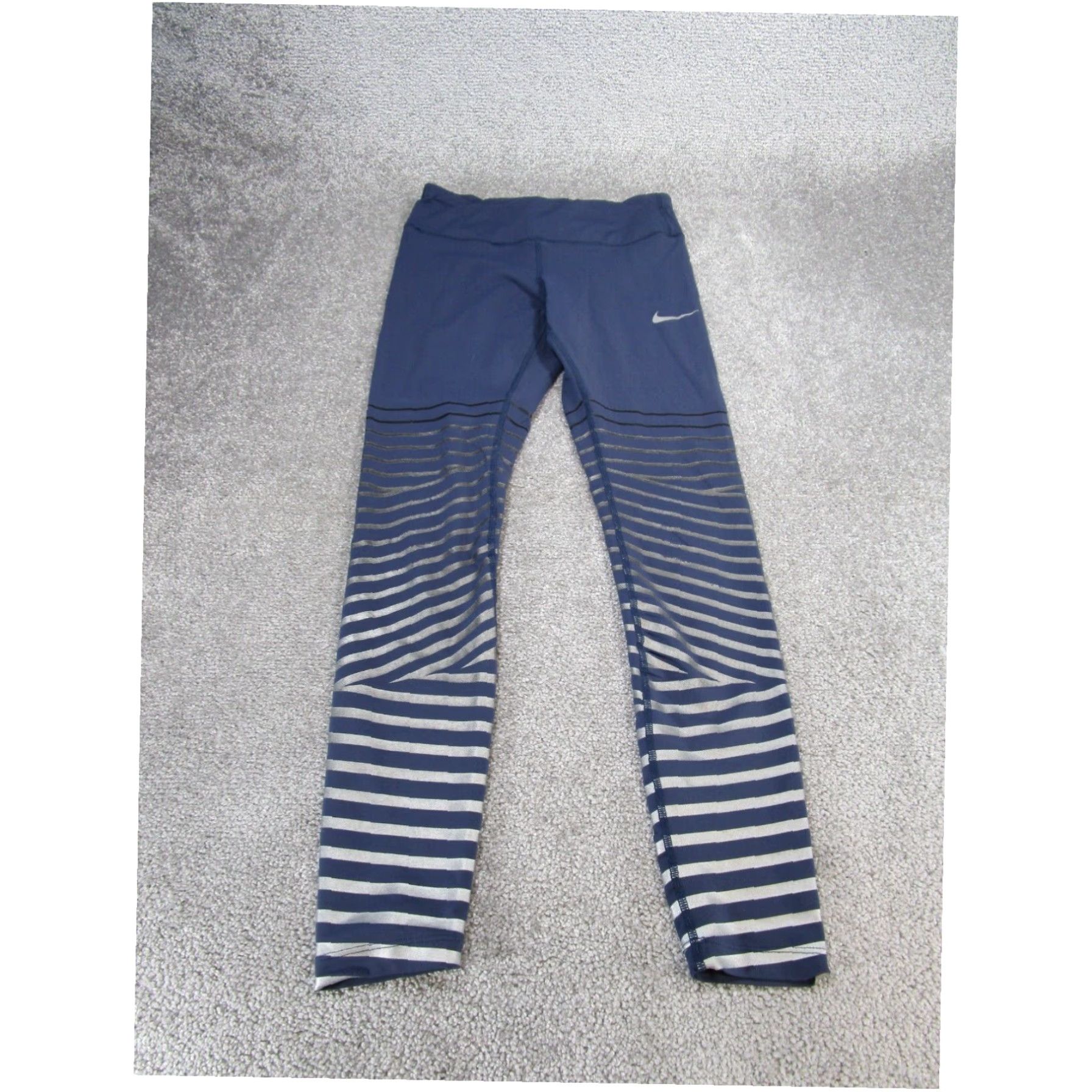 Nike Nike Dri Fit Blue Silver Striped Compression Leggings Women's Small Size 28" / US 6 / IT 42 - 1 Thumbnail