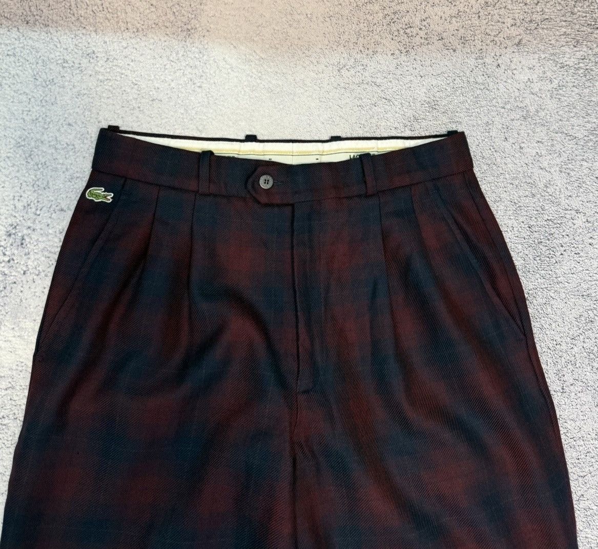 Lacoste Vintage Lacoste Pants Trousers Men Made In France Wool Plaid Size US 30 / EU 46 - 2 Thumbnail