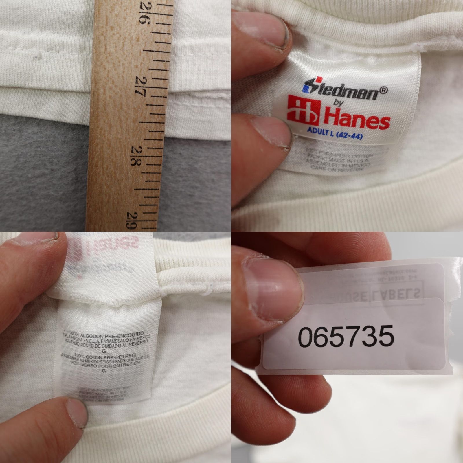 Hanes VINTAGE Hilo Hattie Shirt Mens Large White Hawaiian Airlines Hawaii Aloha Hula T-Shirt 90s Beach Tropical Mens Size US L / EU 52-54 / 3 - 8 Thumbnail