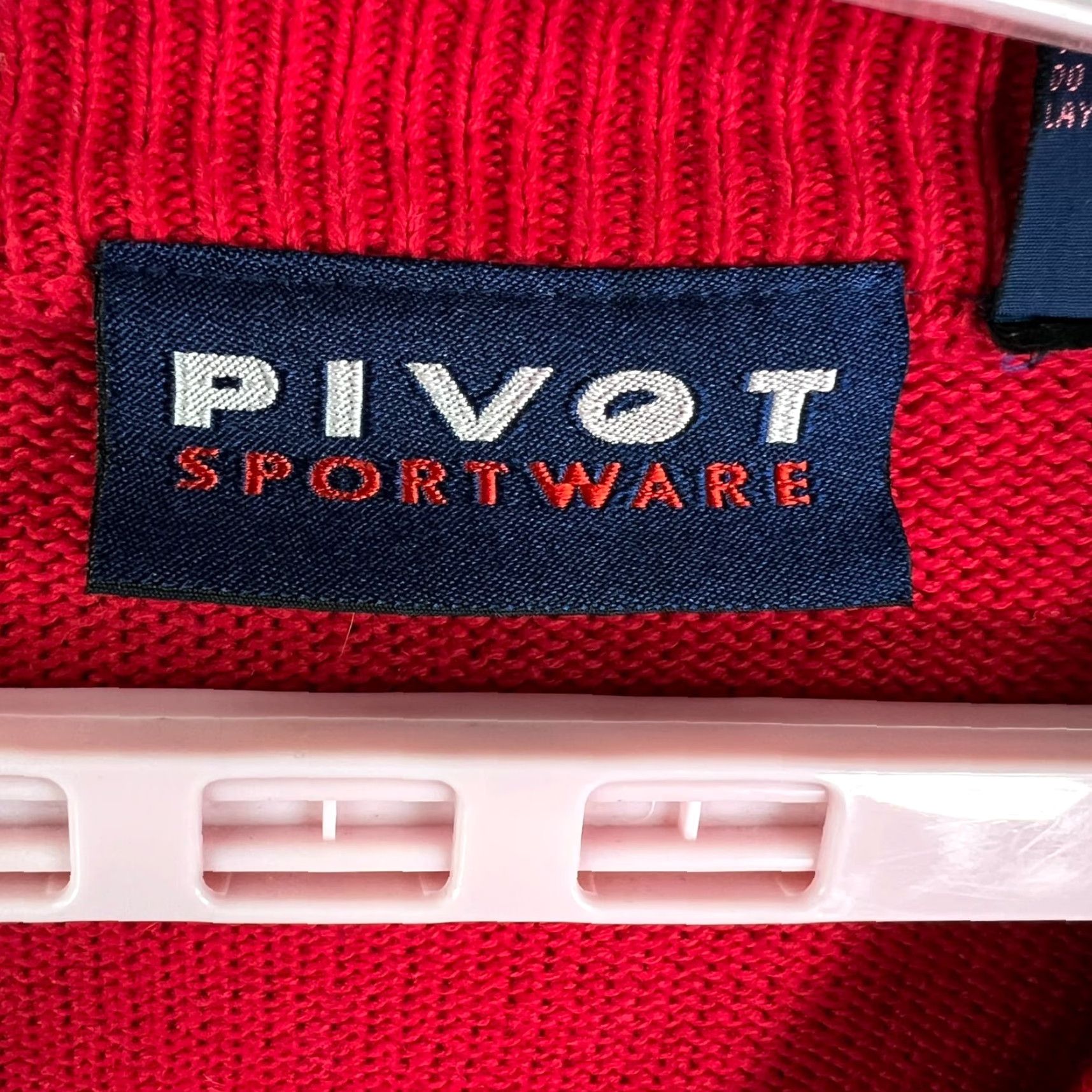 Vintage VINTAGE Pivot Golf Sweater Mens L Red Embroidered Knit 90s Sports Graphic Print Mens Size US L / EU 52-54 / 3 - 4 Thumbnail