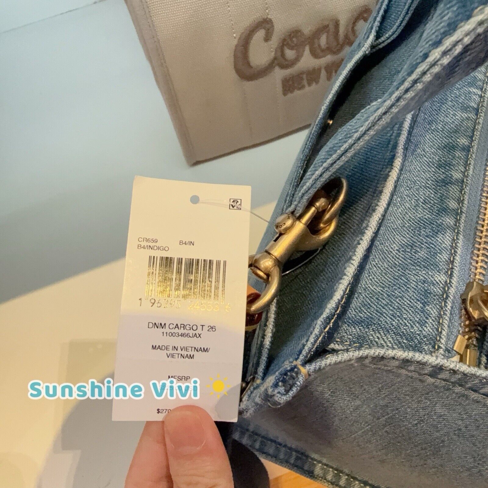 Coach NWT COACH Cargo Tote Denim Indigo Bag 26 CR659 Size ONE SIZE - 7 Thumbnail