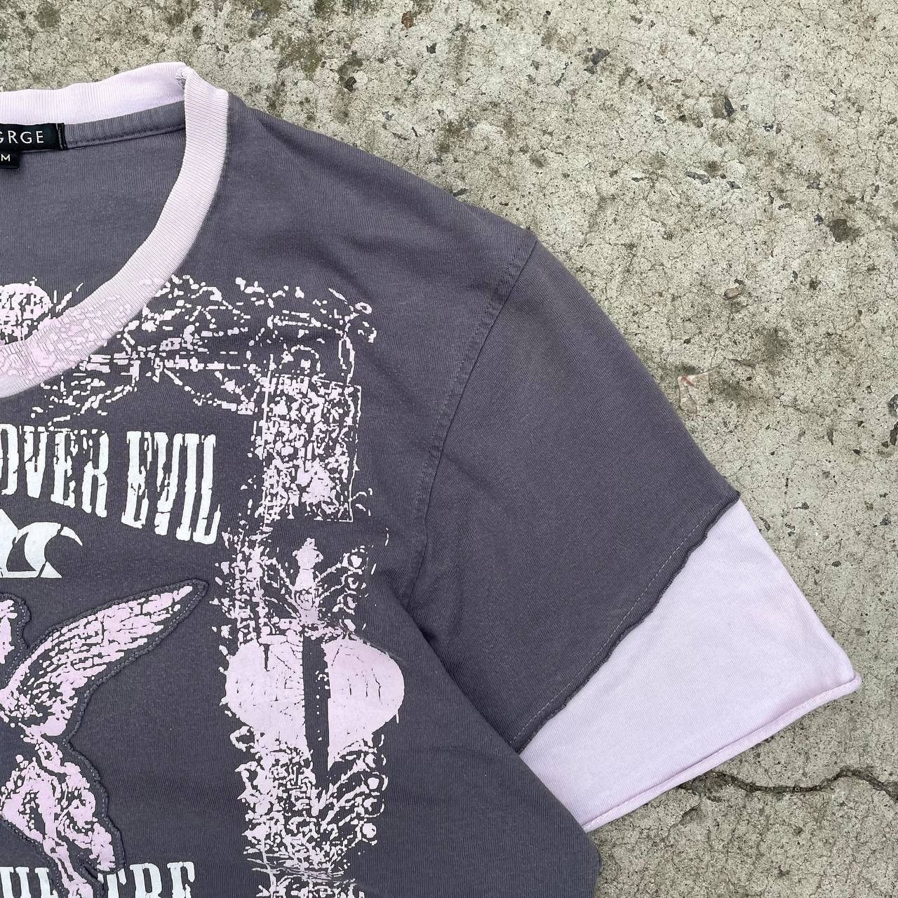 POST ARCHIVE FACTION (PAF) Vintage Archival George V Neck T-shirts Big Logo Y2K 00s USA Size US M / EU 48-50 / 2 - 4 Thumbnail