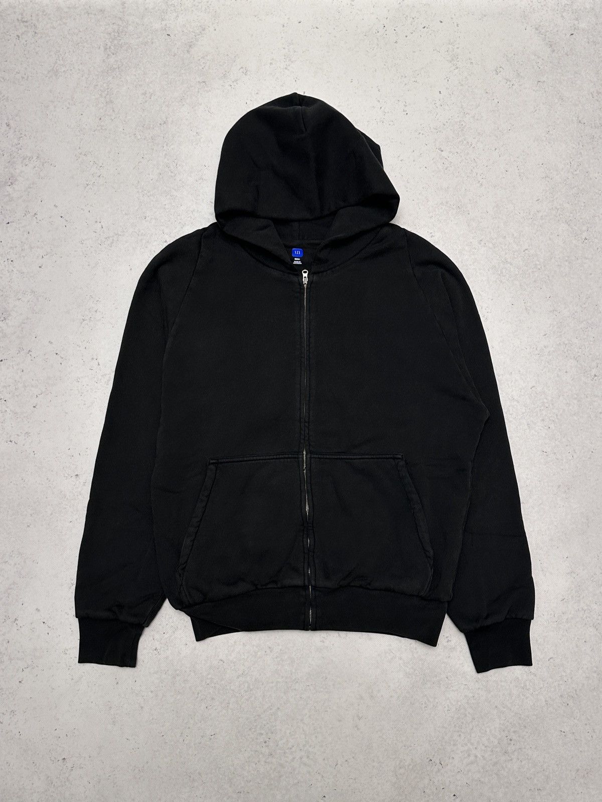 image of Balenciaga x Gap Yeezy Gap Zip Up Hoodie in Black, Men's (Size Small)