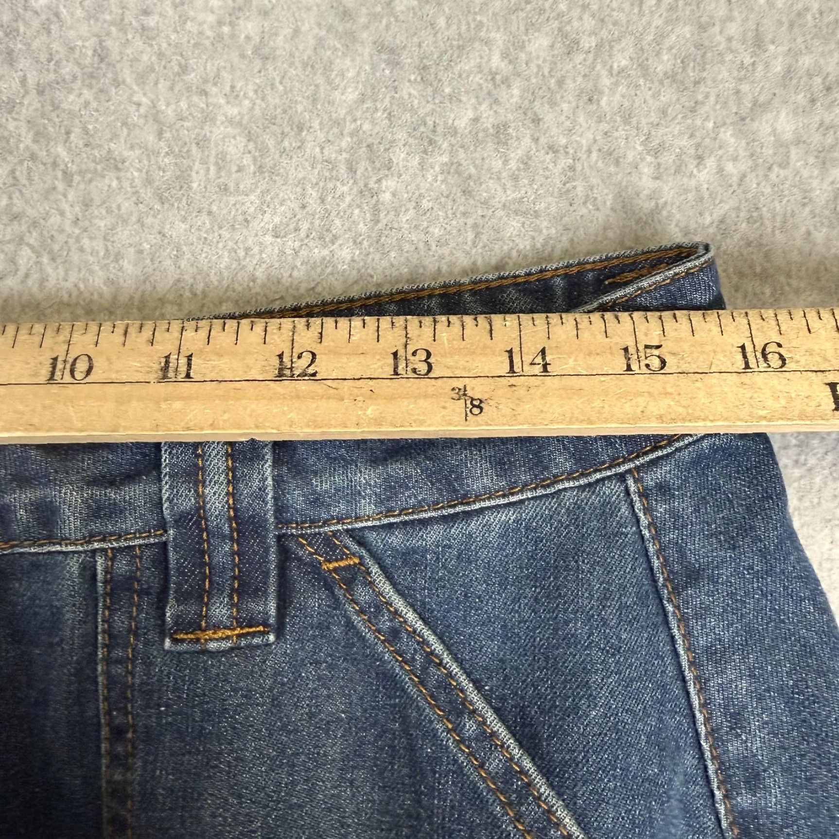 Vintage Social Collision Denim Cargo Zip off Midi Skirt Blue A line Y2K punk Womens XL Size 40" / US 18 - 4 Thumbnail