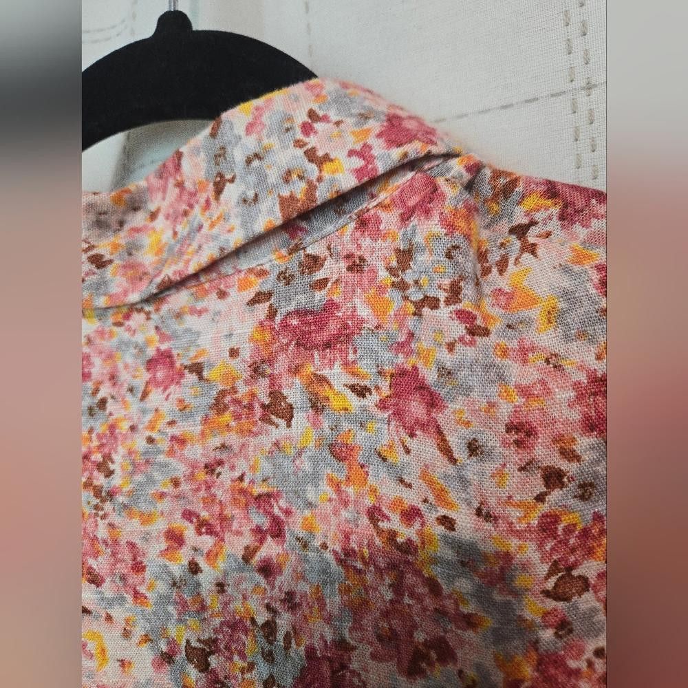 Designer Black Tape Floral Button Down Size S / US 4 / IT 40 - 5 Thumbnail