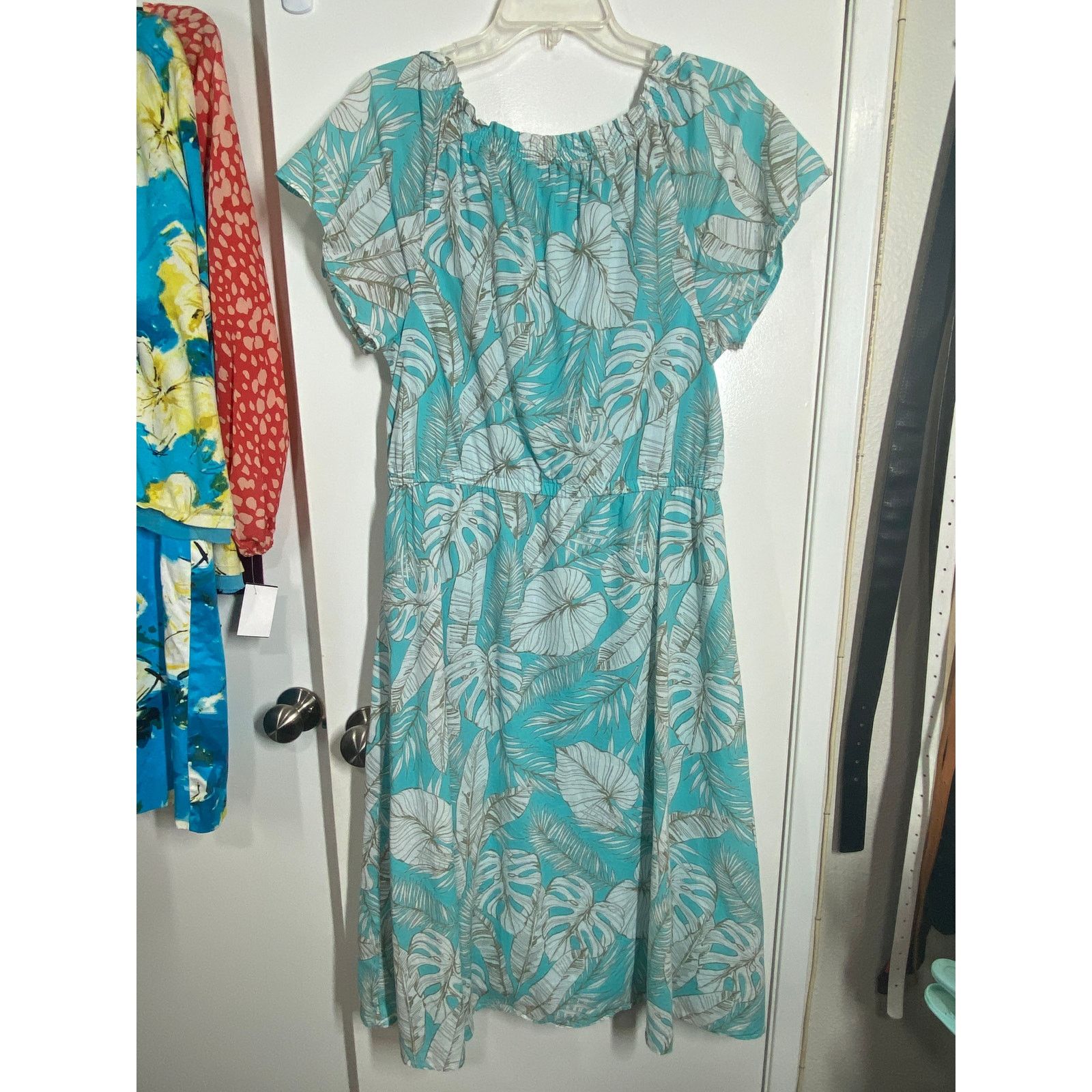 Talbots Talbots Cotton Tropical Short Sleeve Tropical Midi Dress 10 Size L / US 10 / IT 46 - 7 Thumbnail