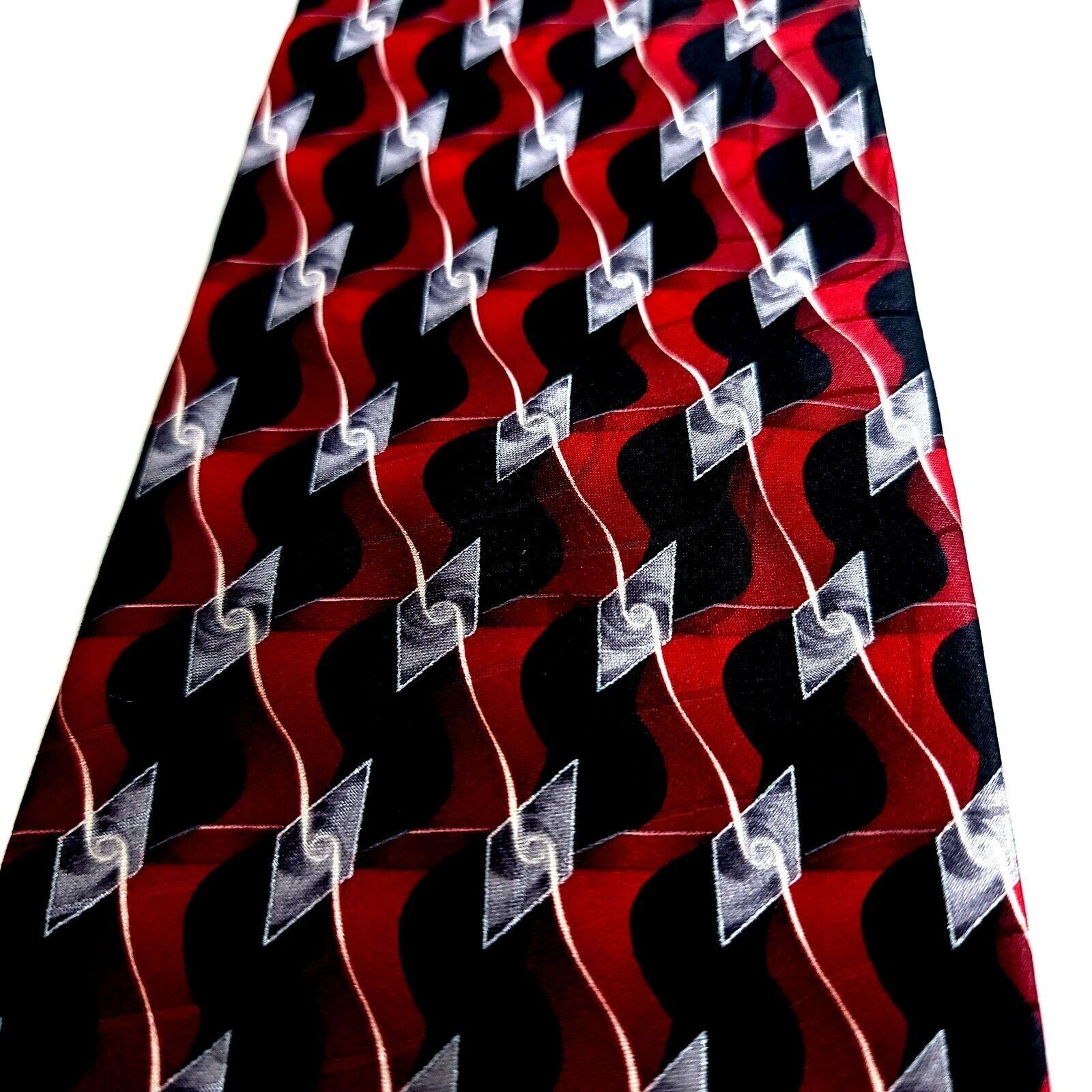 Puritan Puritan Black Red Abstract Geometric Jacquard Print Short Wi Size ONE SIZE - 2 Thumbnail