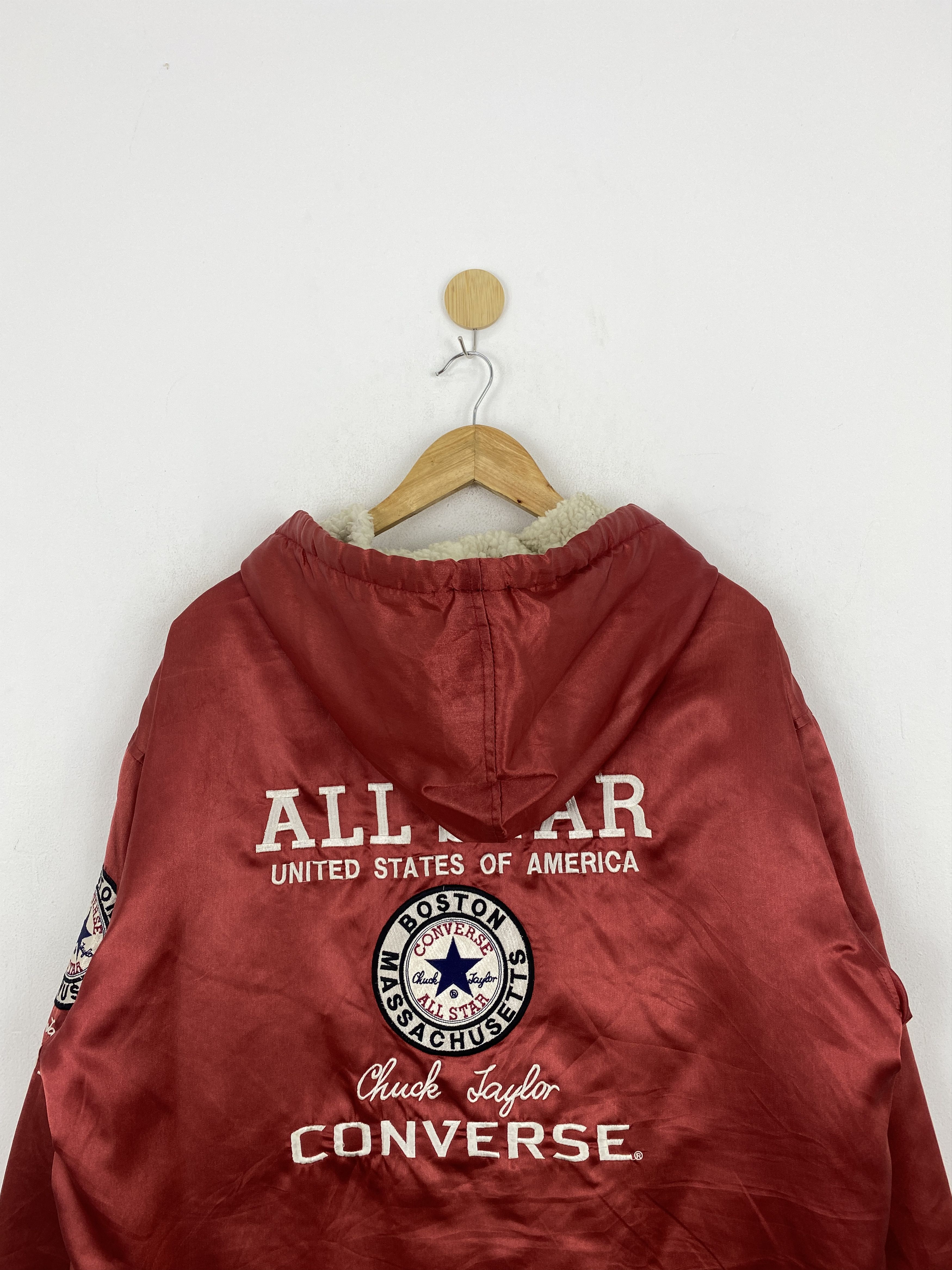 Converse Vintage Converse All Star Big Logo Sherpa Long Jacket J1930 Size US XL / EU 56 / 4 - 3 Thumbnail