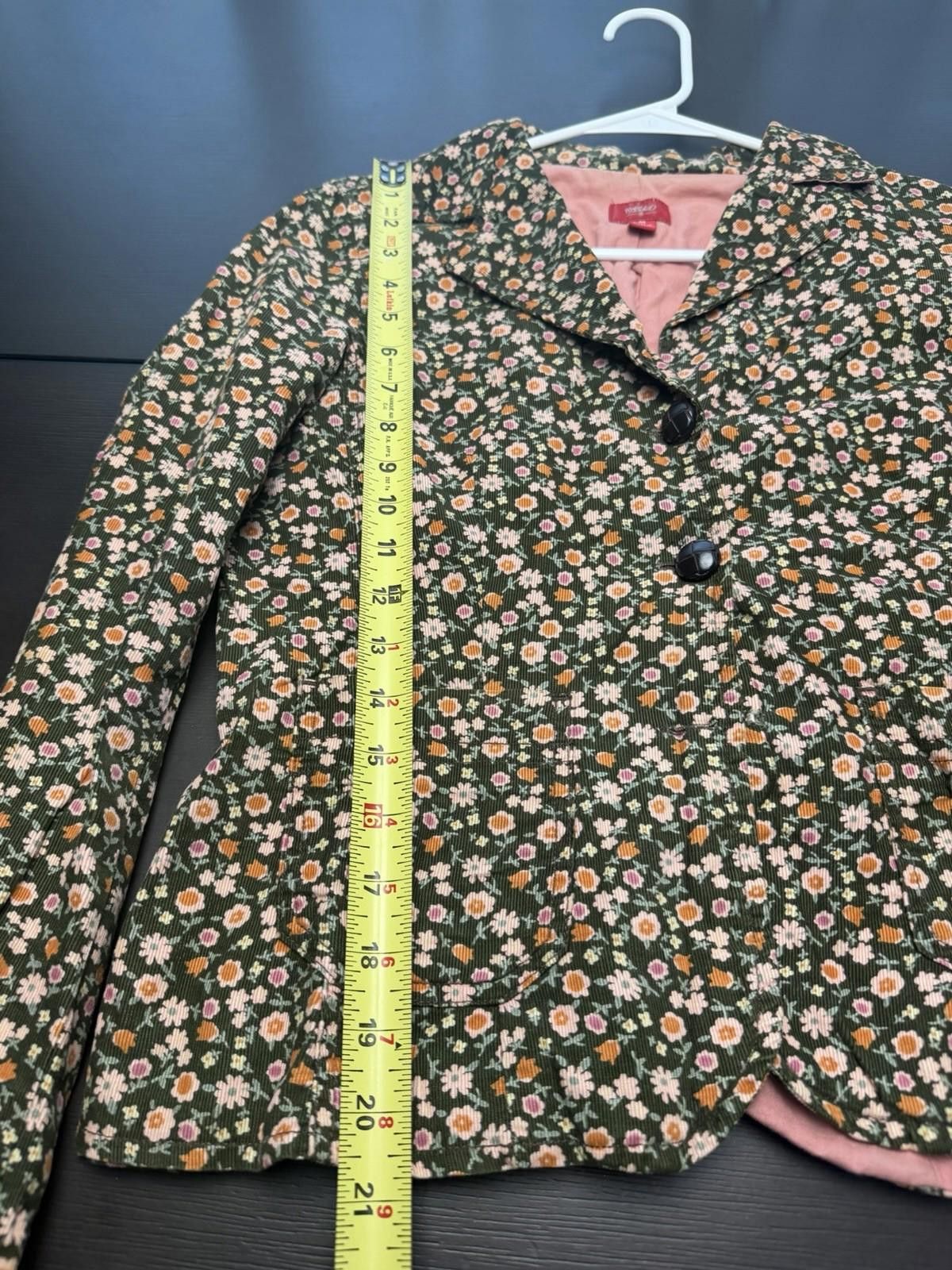 Mossimo Mossimo Women M Floral Corduroy Blazer Jacket Size 38R - 9 Thumbnail